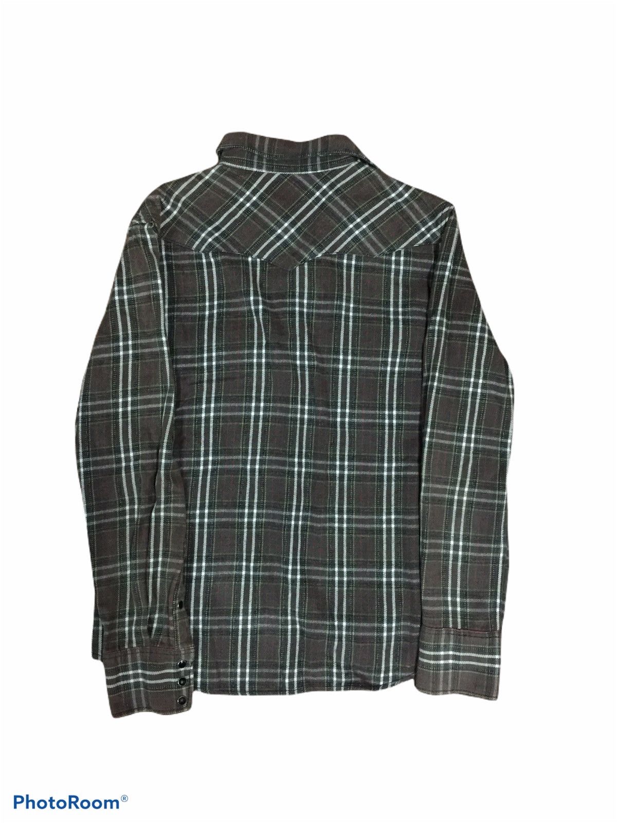 Japanese Brand × Wrangler Vintage Wrangler Flannel Stone Button 90’s Size US M / EU 48-50 / 2 - 2 Thumbnail