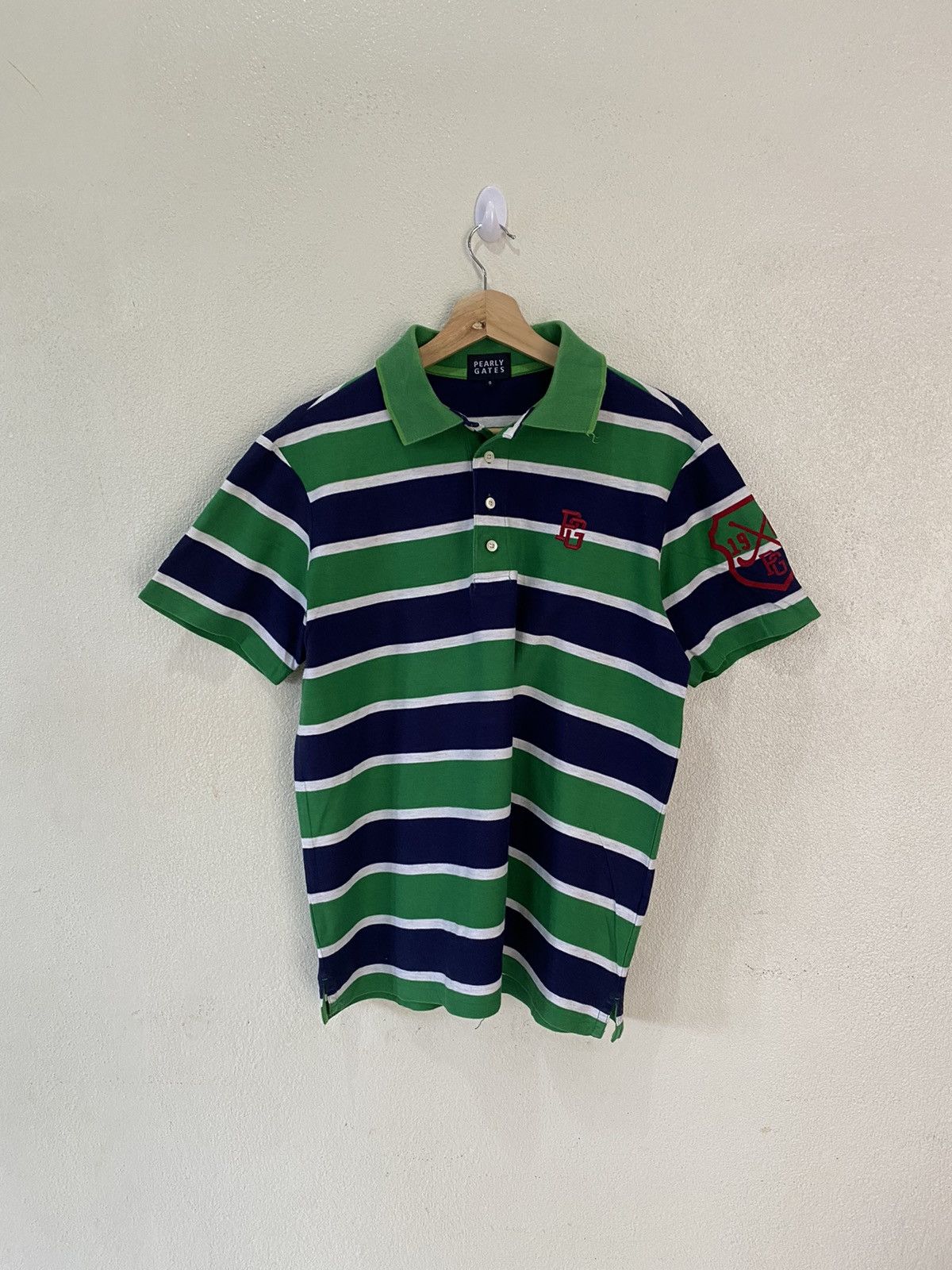 Japanese Brand × Polo Ralph Lauren × Vintage 🌈 PEARLY GATES NICE DESIGN COLOURWAY STRIPE POLO SHIRT Size US M / EU 48-50 / 2 - 1 Thumbnail
