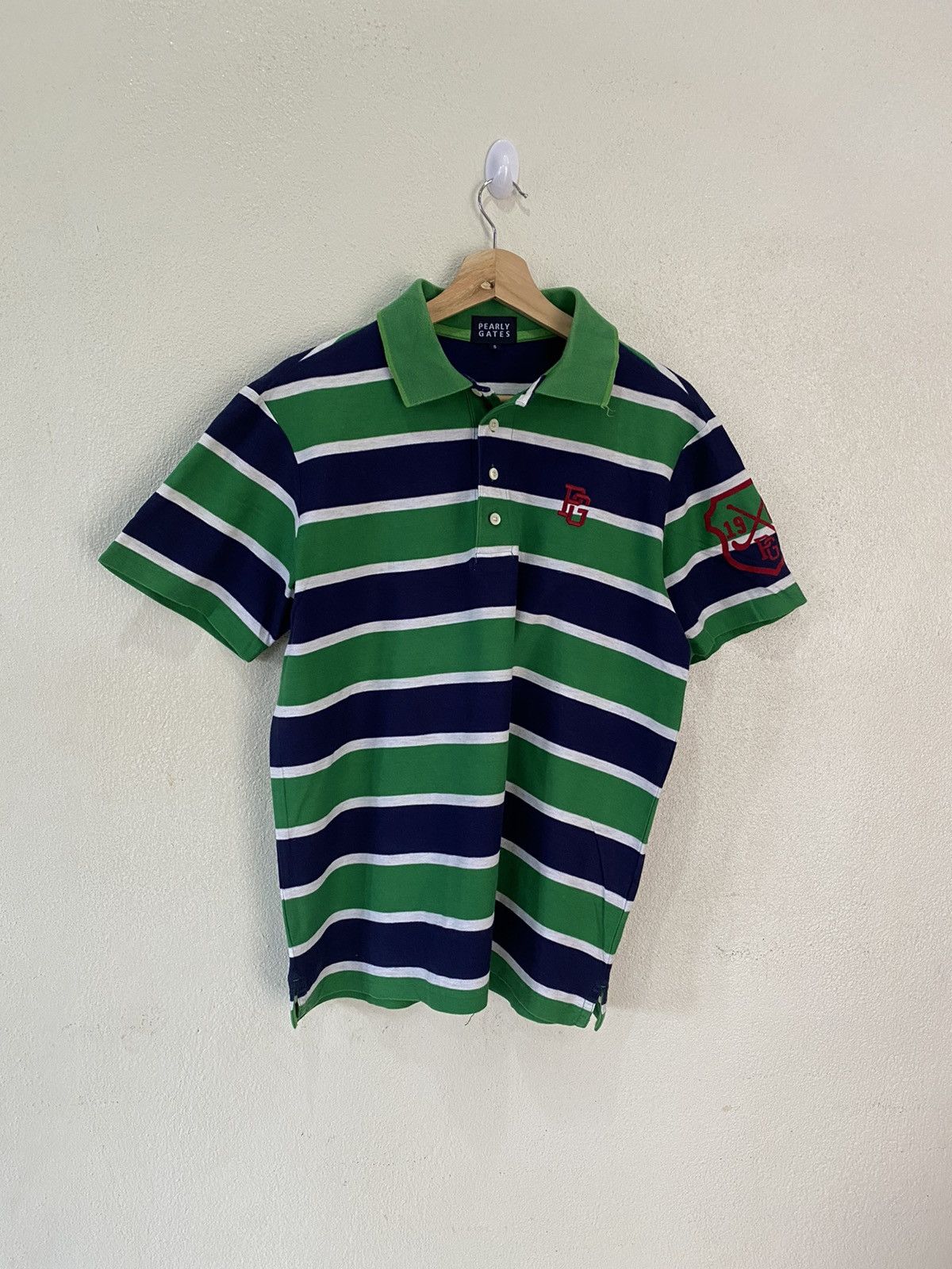 Japanese Brand × Polo Ralph Lauren × Vintage 🌈 PEARLY GATES NICE DESIGN COLOURWAY STRIPE POLO SHIRT Size US M / EU 48-50 / 2 - 3 Thumbnail