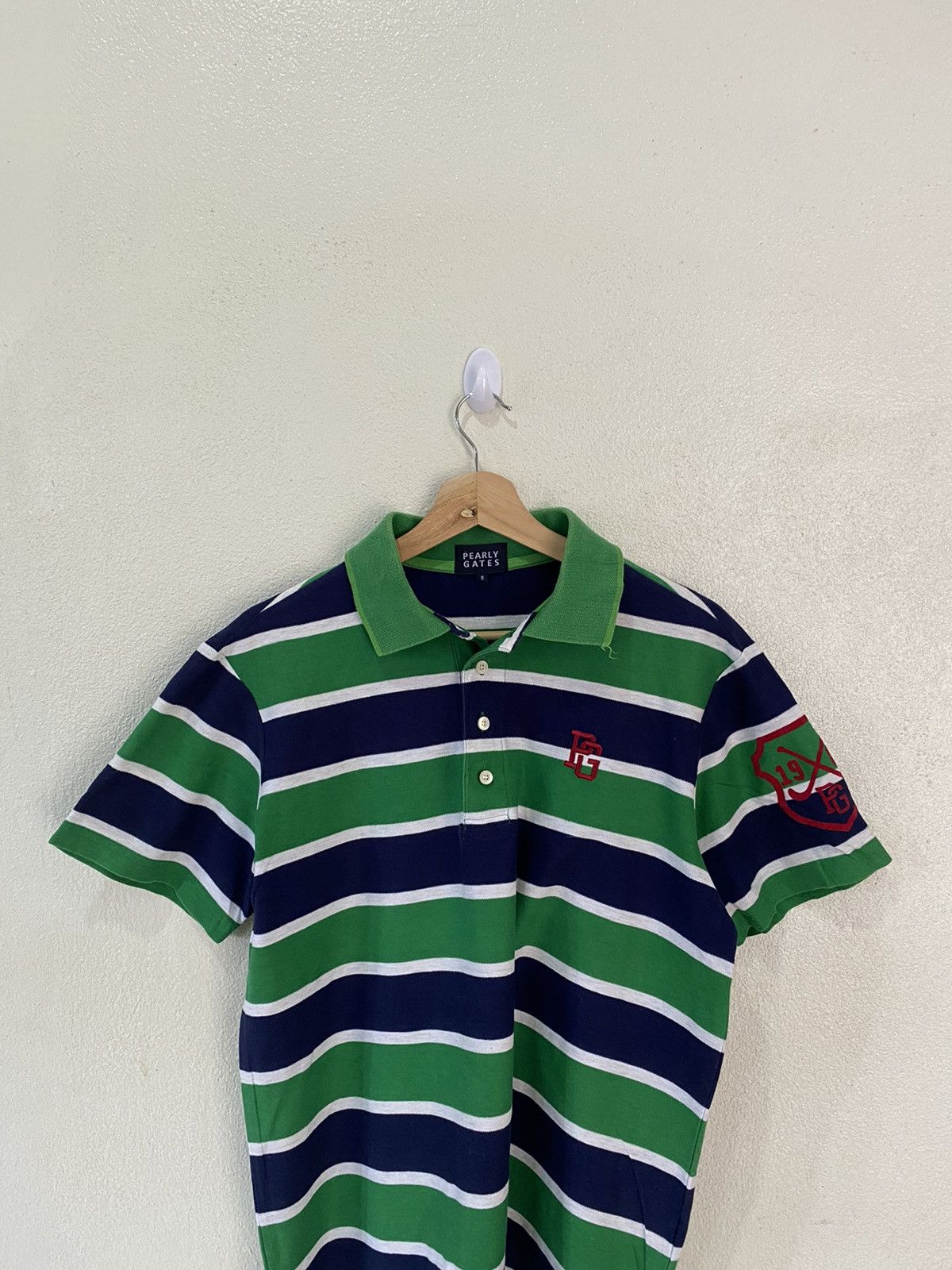 Japanese Brand × Polo Ralph Lauren × Vintage 🌈 PEARLY GATES NICE DESIGN COLOURWAY STRIPE POLO SHIRT Size US M / EU 48-50 / 2 - 4 Thumbnail
