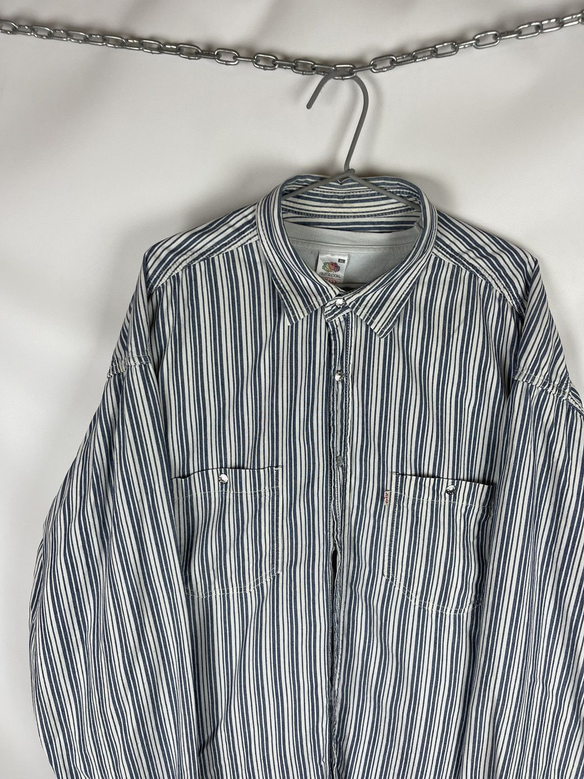 Levi's Levi’s vintage 90s oversized striped denim long sleeve shirt Size US XL / EU 56 / 4 - 9 Thumbnail