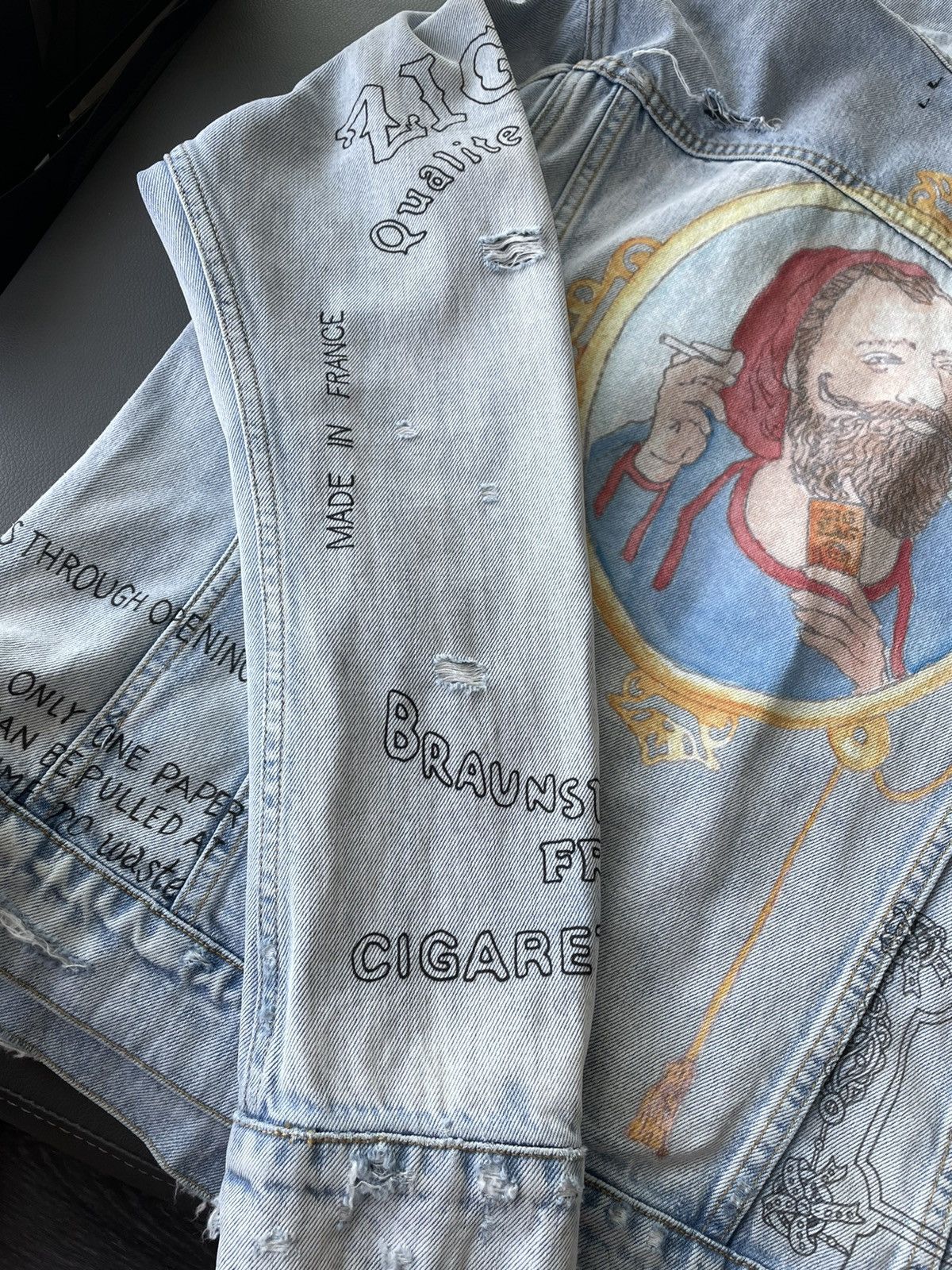 Amiri $1,900 Value Runway Limited Zig Zag Denim Trucker Jacket Size US M / EU 48-50 / 2 - 11 Thumbnail