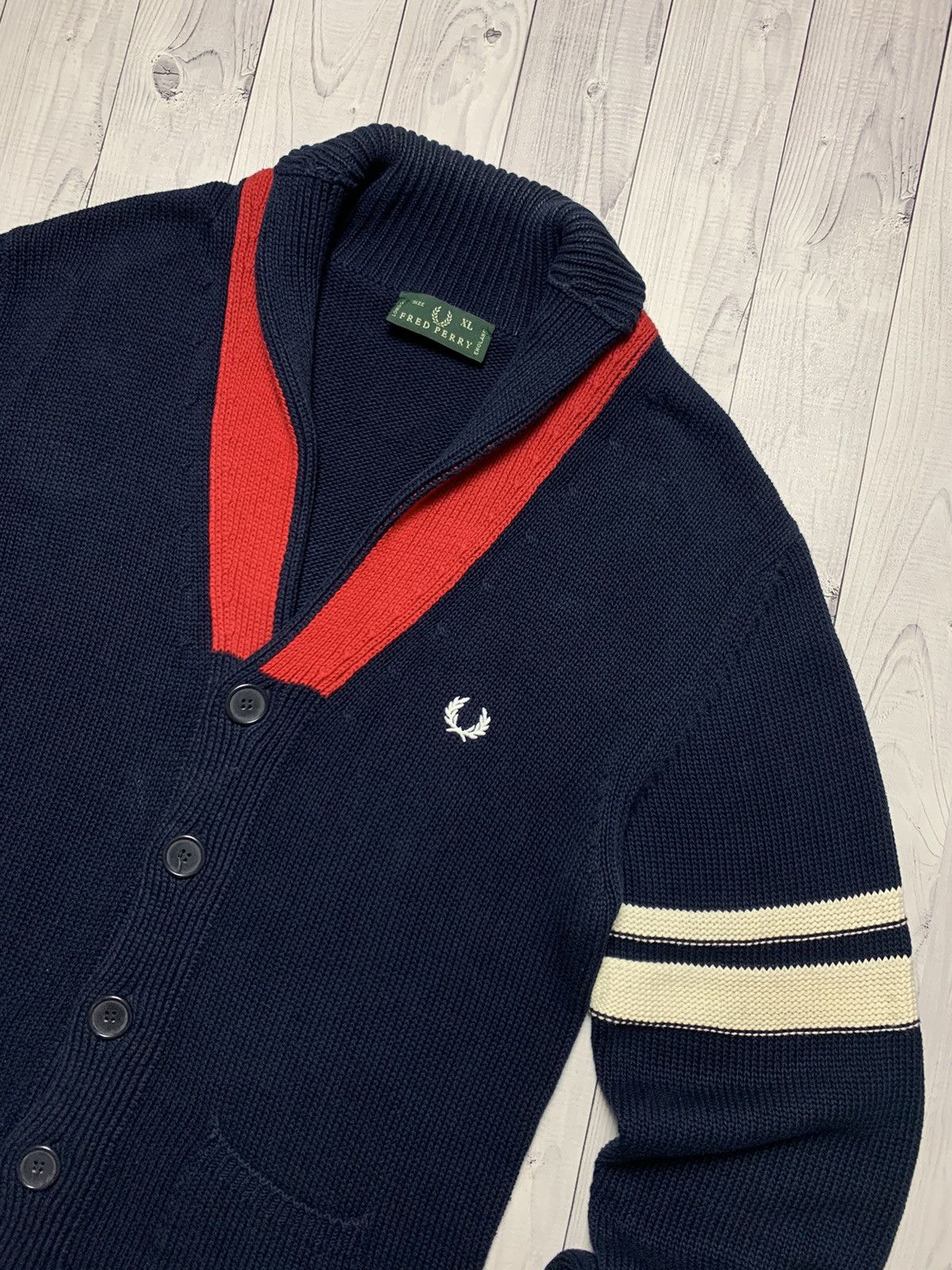 Fred Perry Vintage Fred Perry cardigan sweater rare size L/XL Size US XL / EU 56 / 4 - 2 Thumbnail