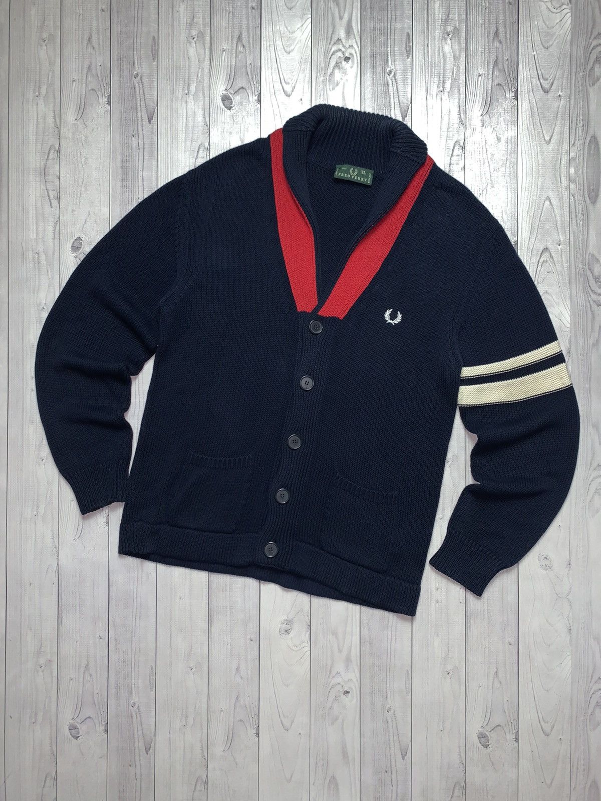 Fred Perry Vintage Fred Perry cardigan sweater rare size L/XL Size US XL / EU 56 / 4 - 1 Thumbnail