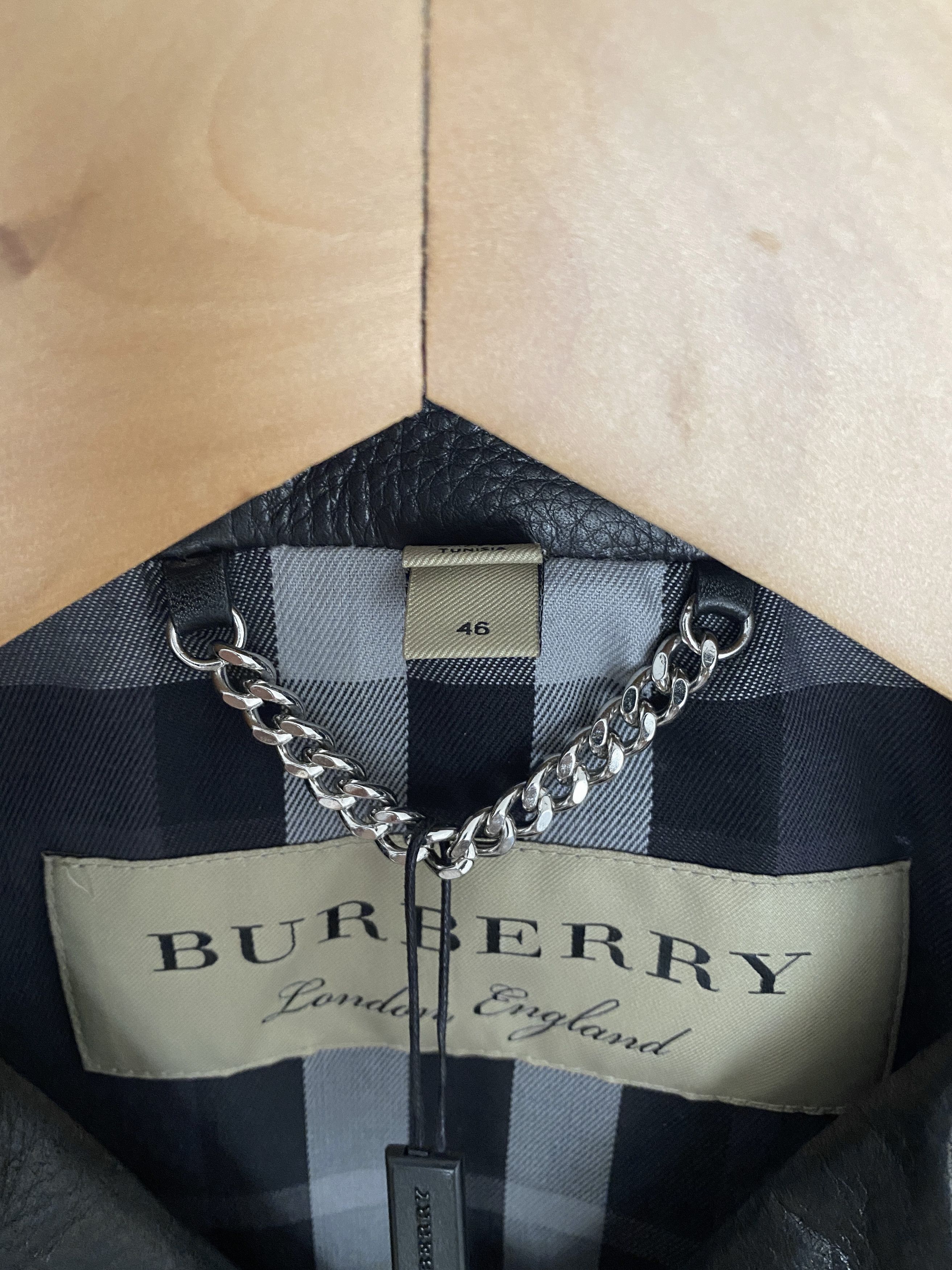Burberry Iconic Leather Biker in grained calfskin sz 46 new with tag Size US S / EU 44-46 / 1 - 5 Thumbnail