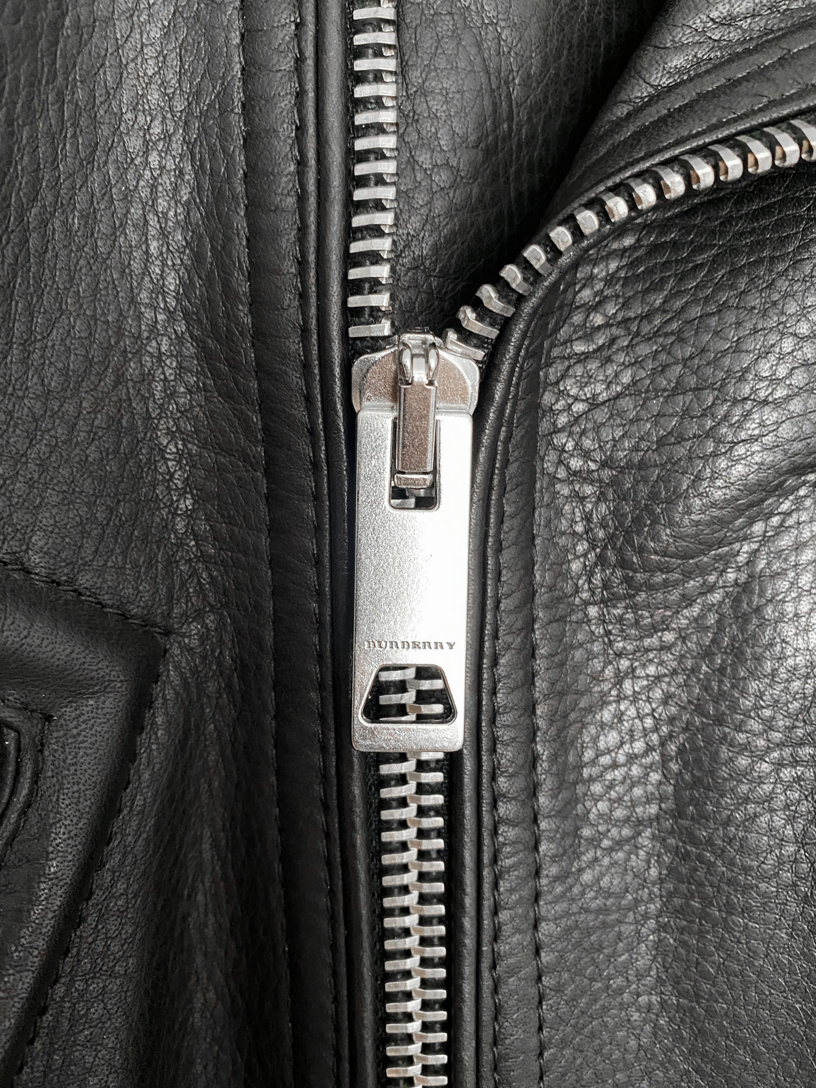 Burberry Iconic Leather Biker in grained calfskin sz 46 new with tag Size US S / EU 44-46 / 1 - 4 Thumbnail