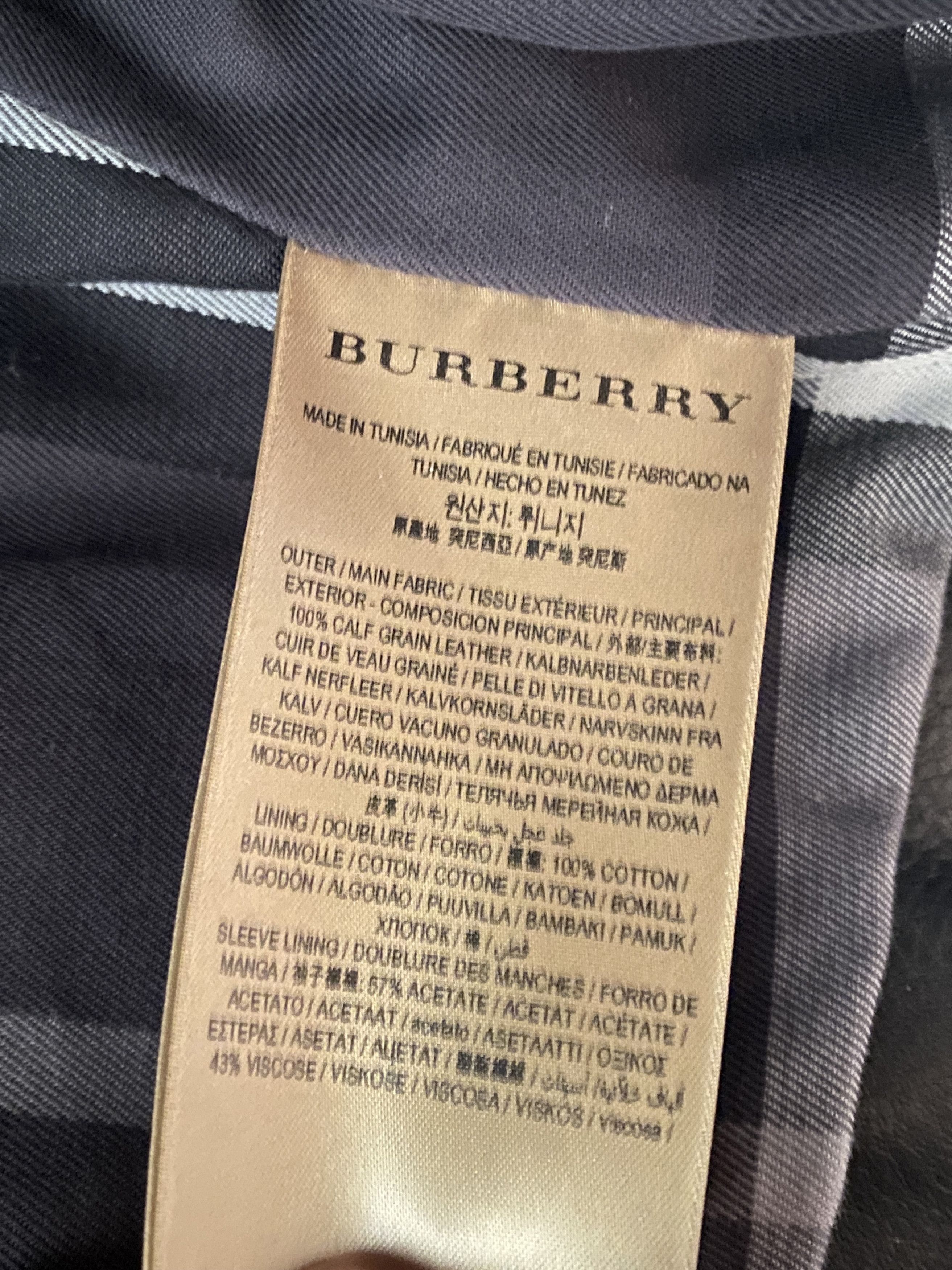 Burberry Iconic Leather Biker in grained calfskin sz 46 new with tag Size US S / EU 44-46 / 1 - 7 Thumbnail