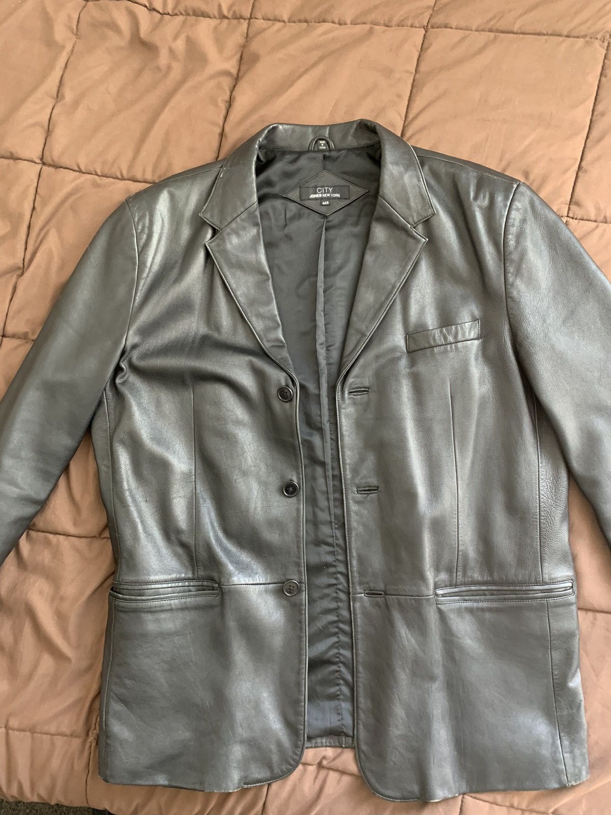 Vintage Black Leather Blazer