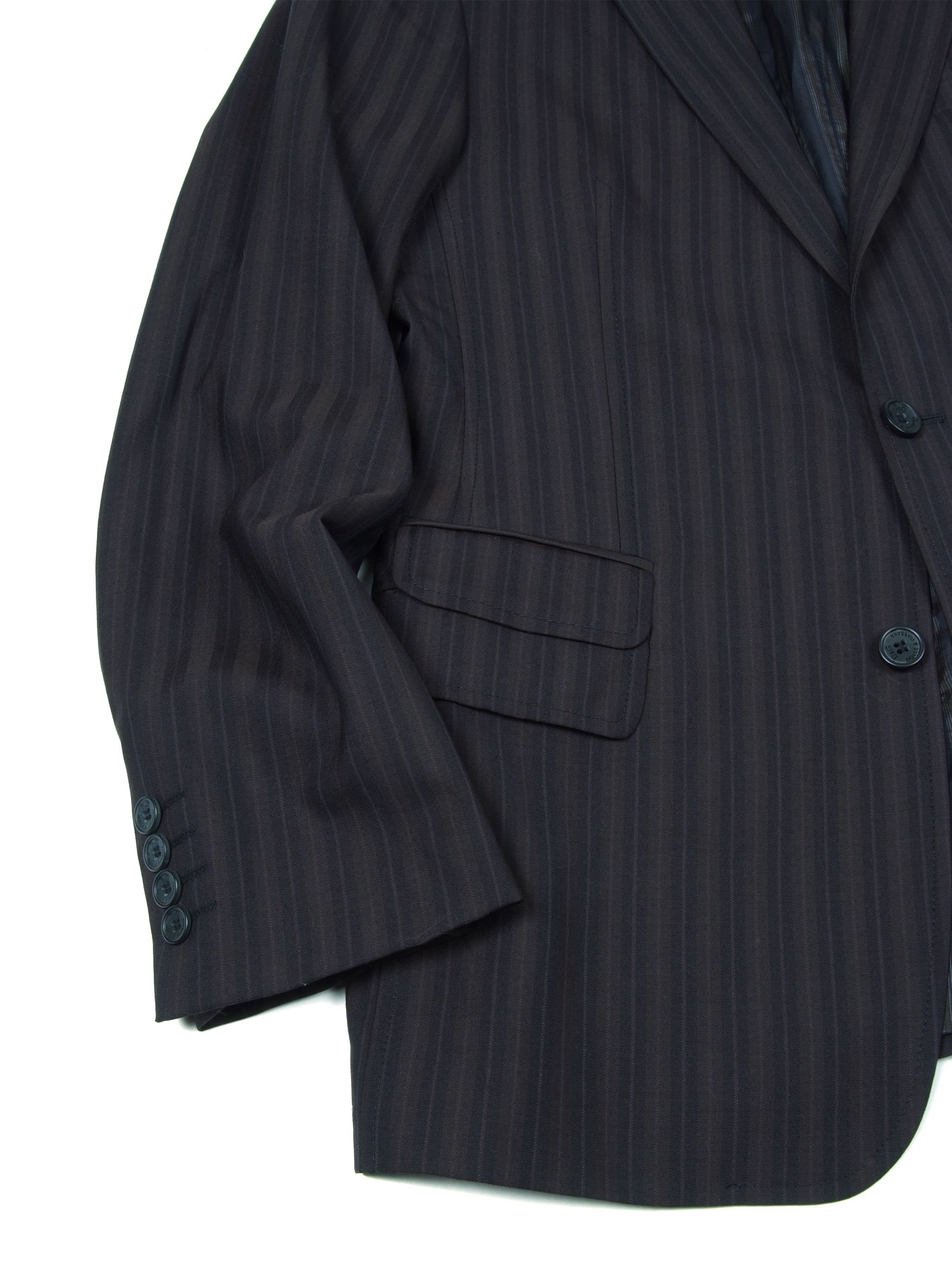 Dolce & Gabbana × Vintage Vintage Dolce & Gabbana Wool Striped Blazer Jacket Size 38R - 3 Thumbnail