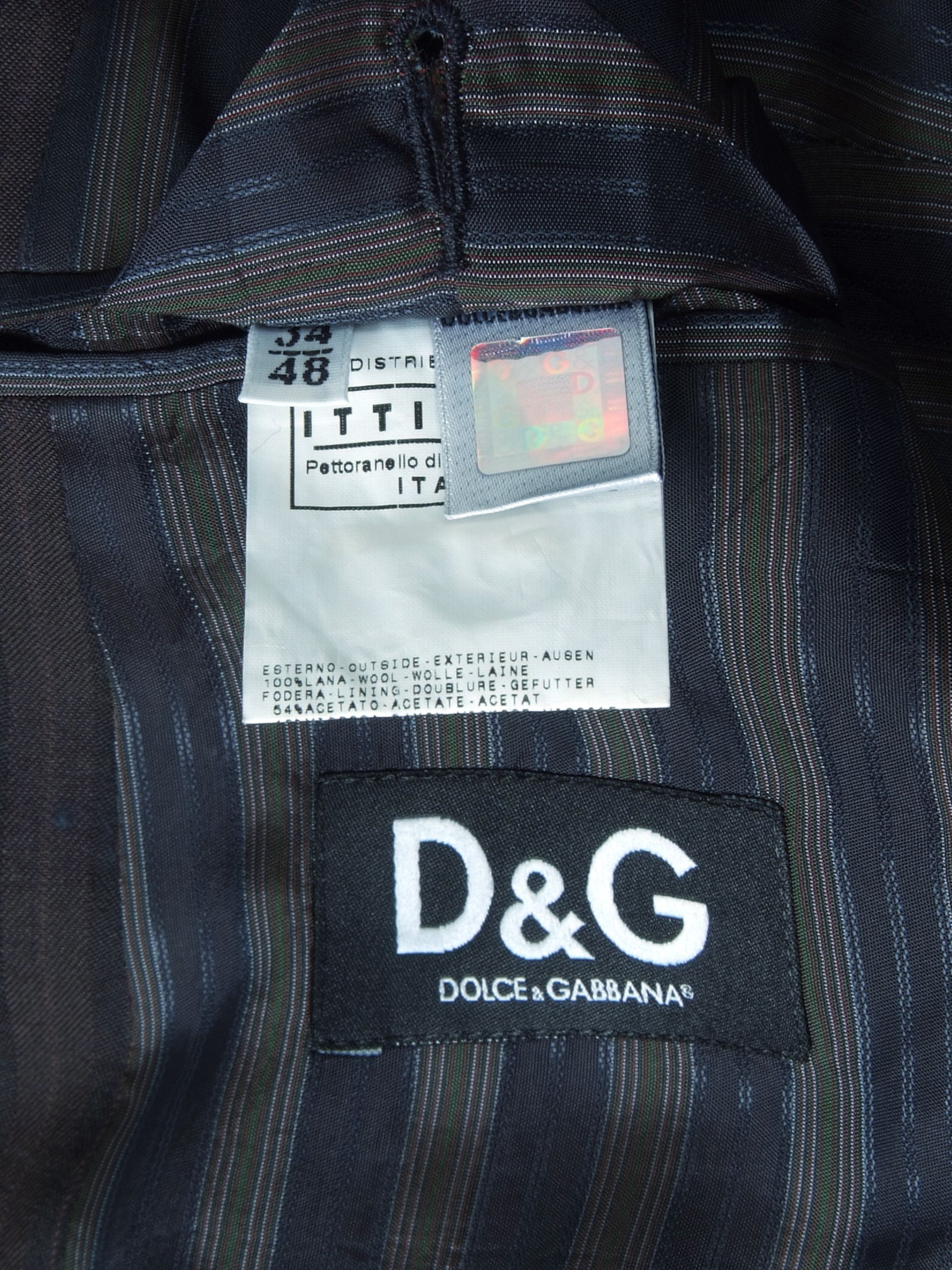 Dolce & Gabbana × Vintage Vintage Dolce & Gabbana Wool Striped Blazer Jacket Size 38R - 4 Thumbnail