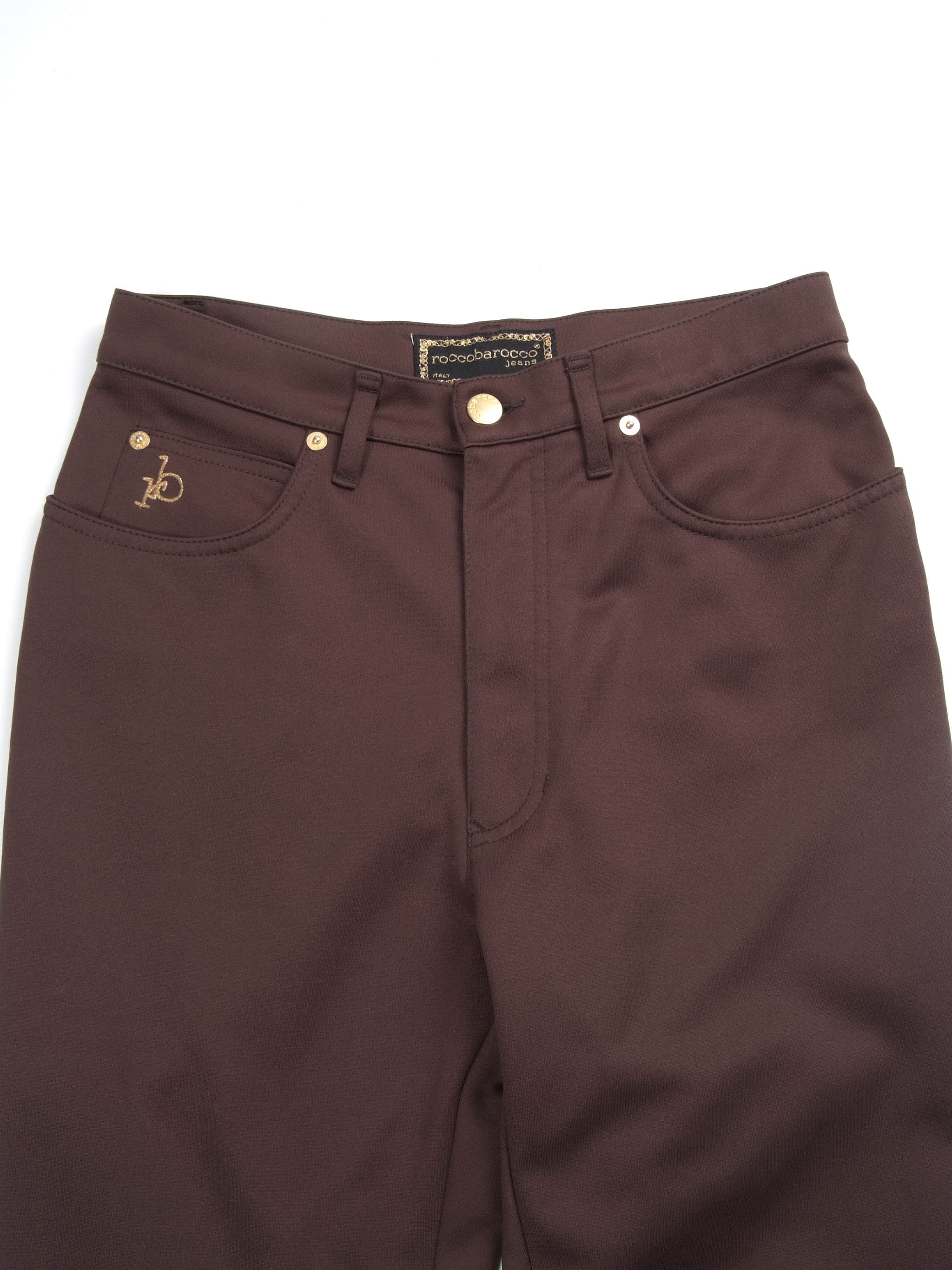 Designer × Vintage Vintage y2k Roccobarocco Brown Pants Size 32" / US 10 / IT 46 - 2 Thumbnail