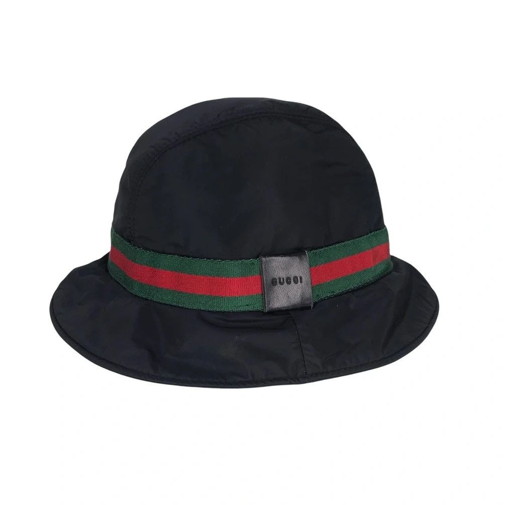 GUCCI バケットハット ブラック ストライプ GUCCI バケットハット ブラック ストライプ