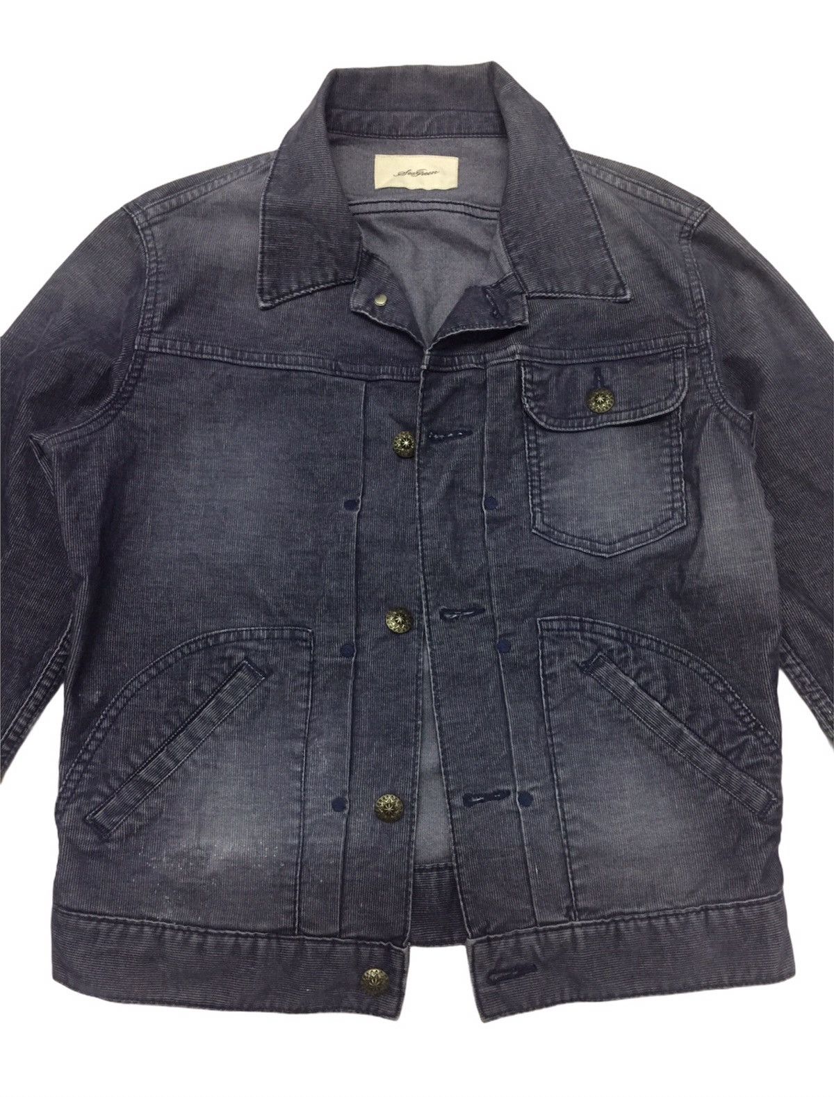 Japanese Brand SeaGreen - Corduroy Truckers Jacket Inspired by Kapital Size US S / EU 44-46 / 1 - 3 Thumbnail