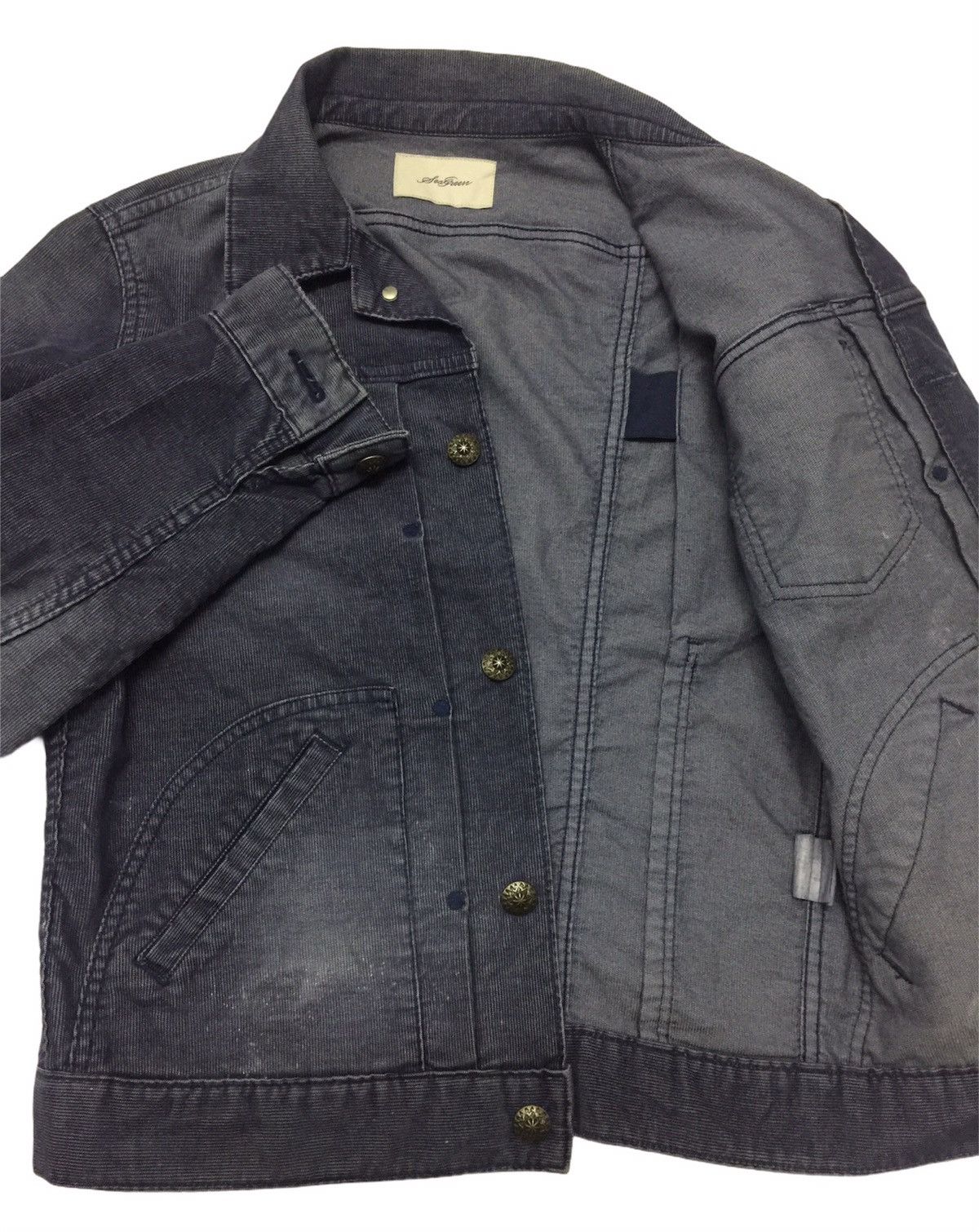 Japanese Brand SeaGreen - Corduroy Truckers Jacket Inspired by Kapital Size US S / EU 44-46 / 1 - 6 Thumbnail