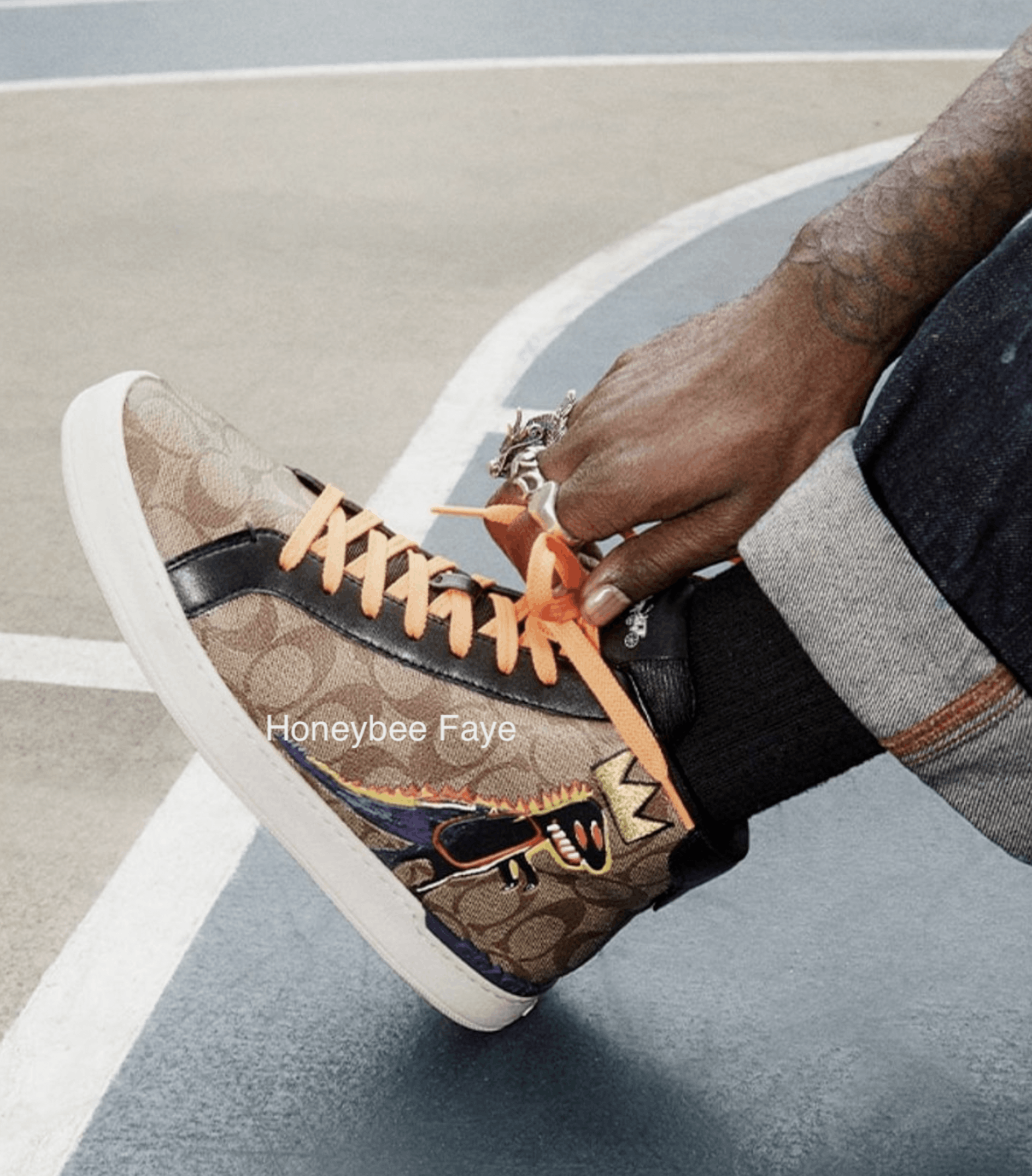 Jean Michel basquiat Men's Clip High Top Sneaker