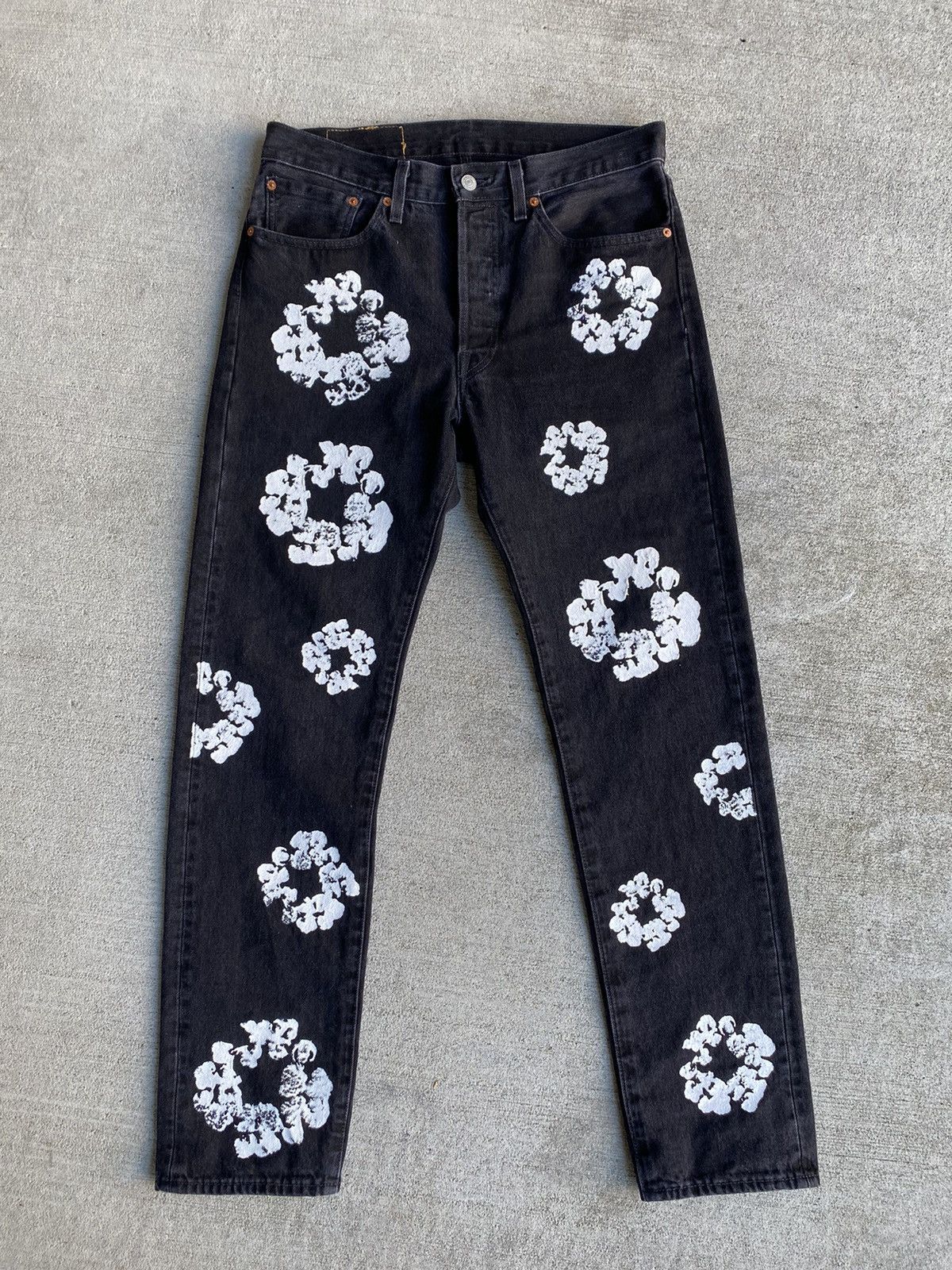 Levi's Denim Tears Levi's Original Cotton Wreath Jean Black 32x32 Grailed