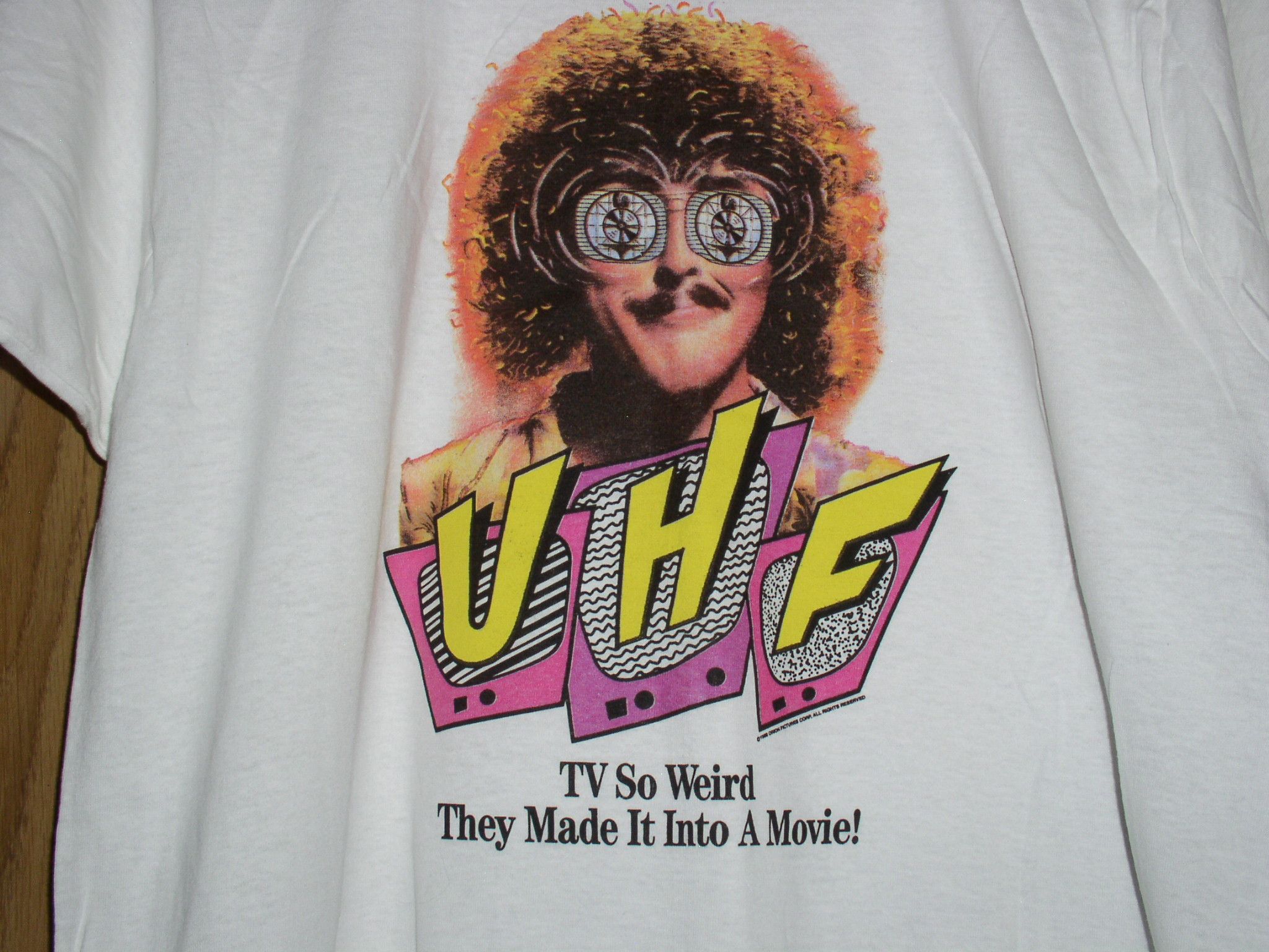 Vintage Weird Al UHF Movie Promo T Shirt Vintage 1989 Screen Stars Size US XL / EU 56 / 4 - 2 Thumbnail