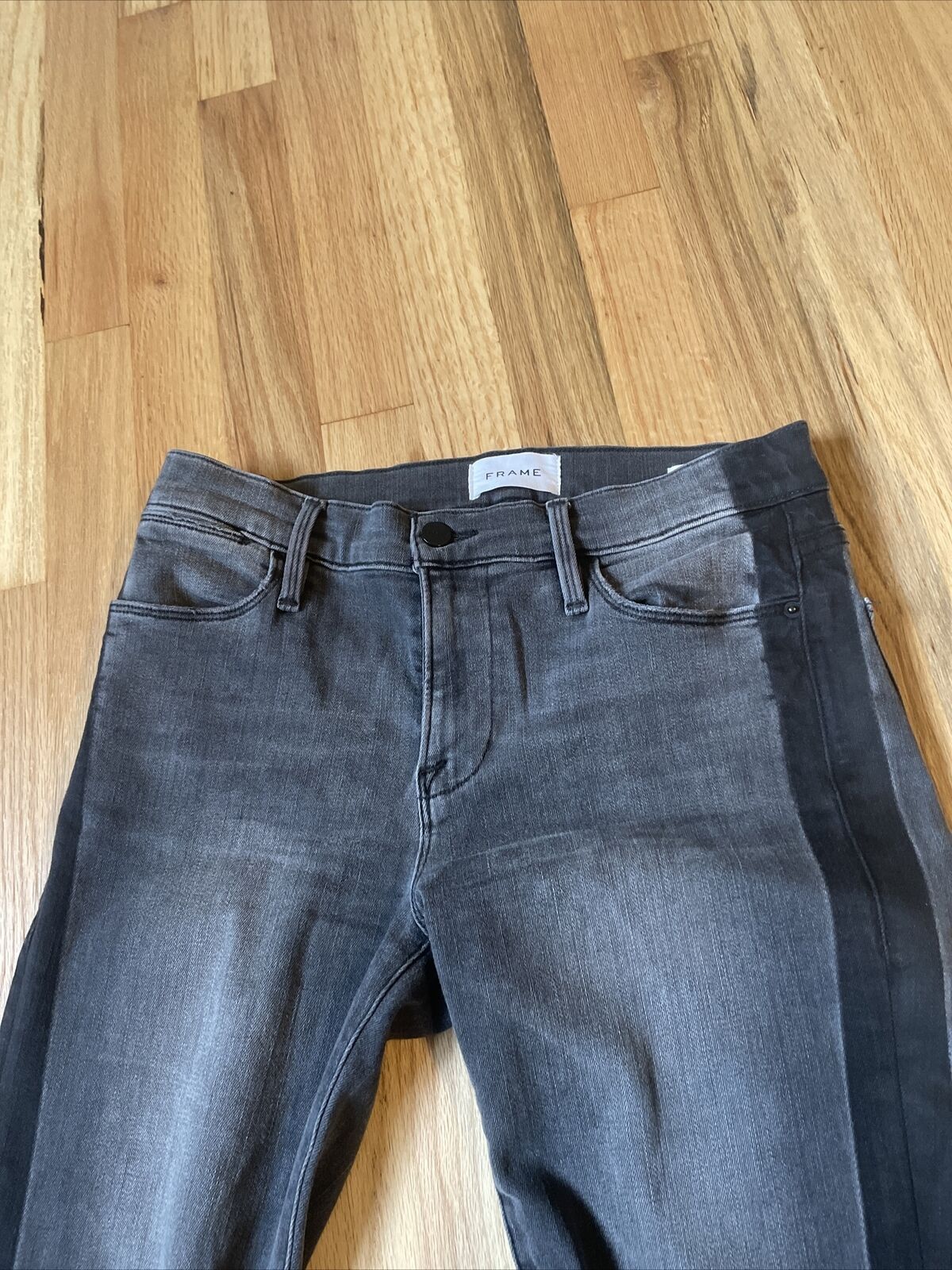 Frame Le High Skinny Jeans Flash Back Gray with black stripes Size 25" / US 0 / IT 36 - 4 Thumbnail