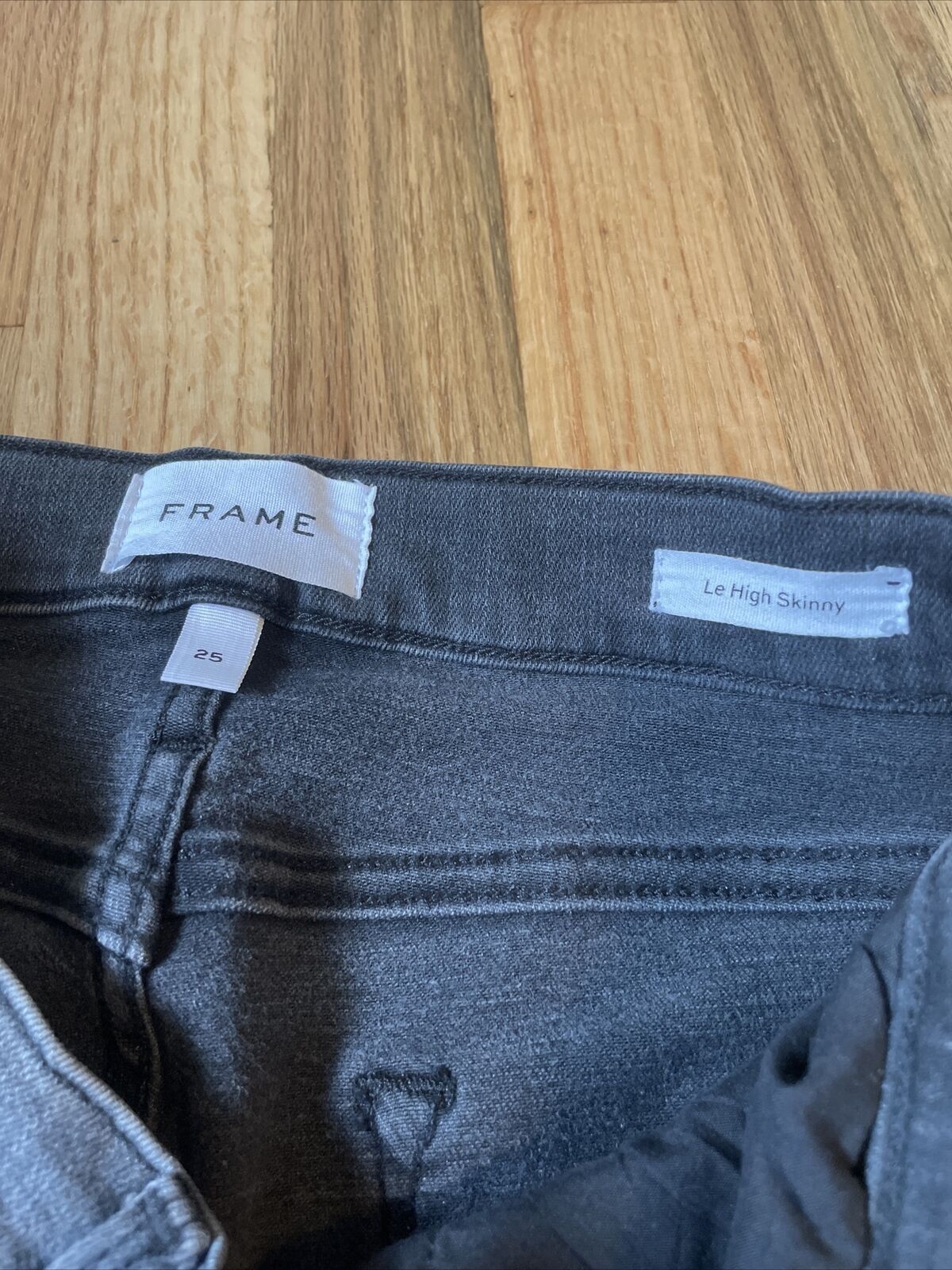 Frame Le High Skinny Jeans Flash Back Gray with black stripes Size 25" / US 0 / IT 36 - 8 Thumbnail