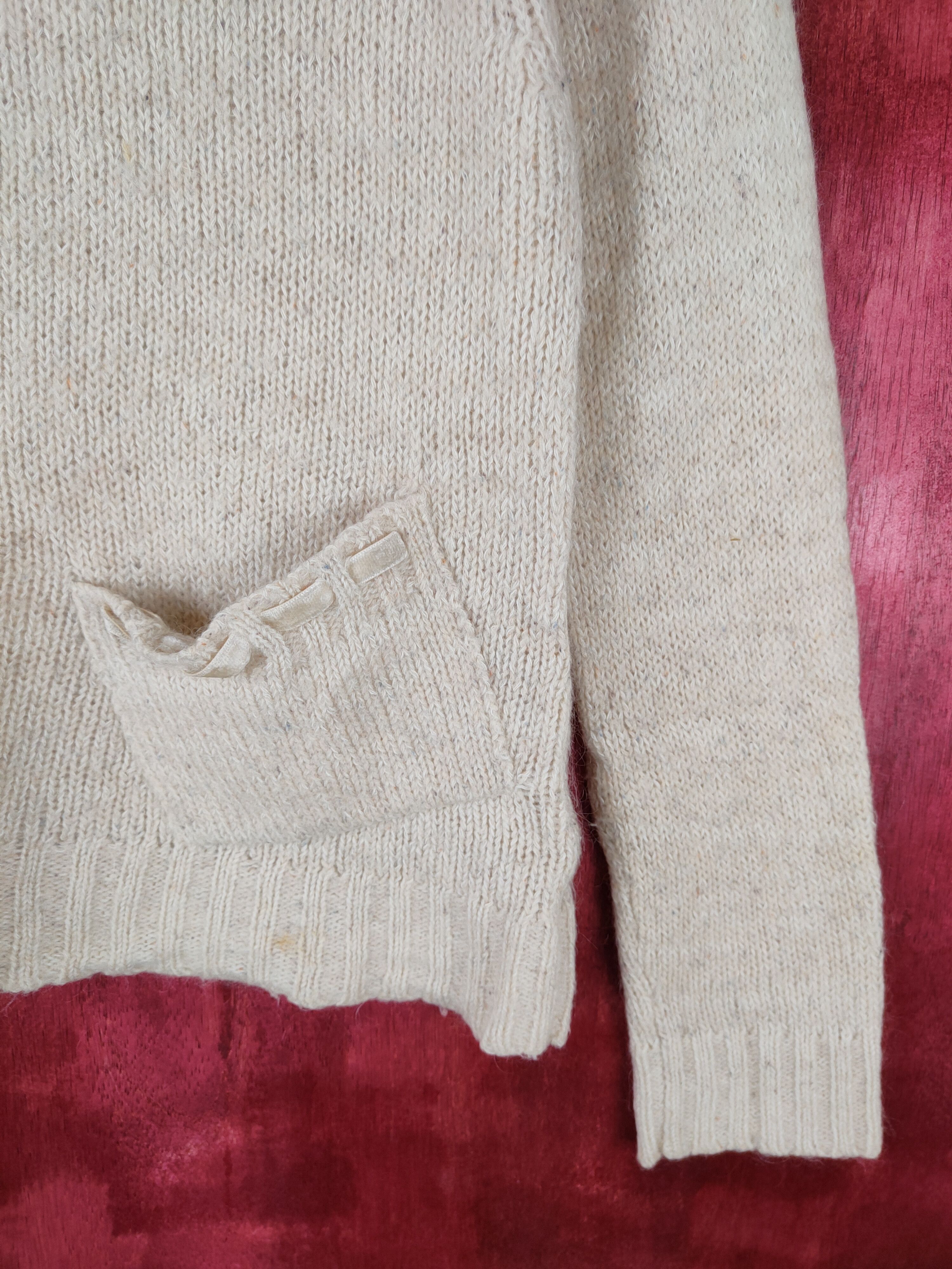 Homespun Knitwear × Japanese Brand Riche Beau Cream Shag Shaggy Fur Mohair Knitwear #5330 Size S / US 4 / IT 40 - 4 Thumbnail