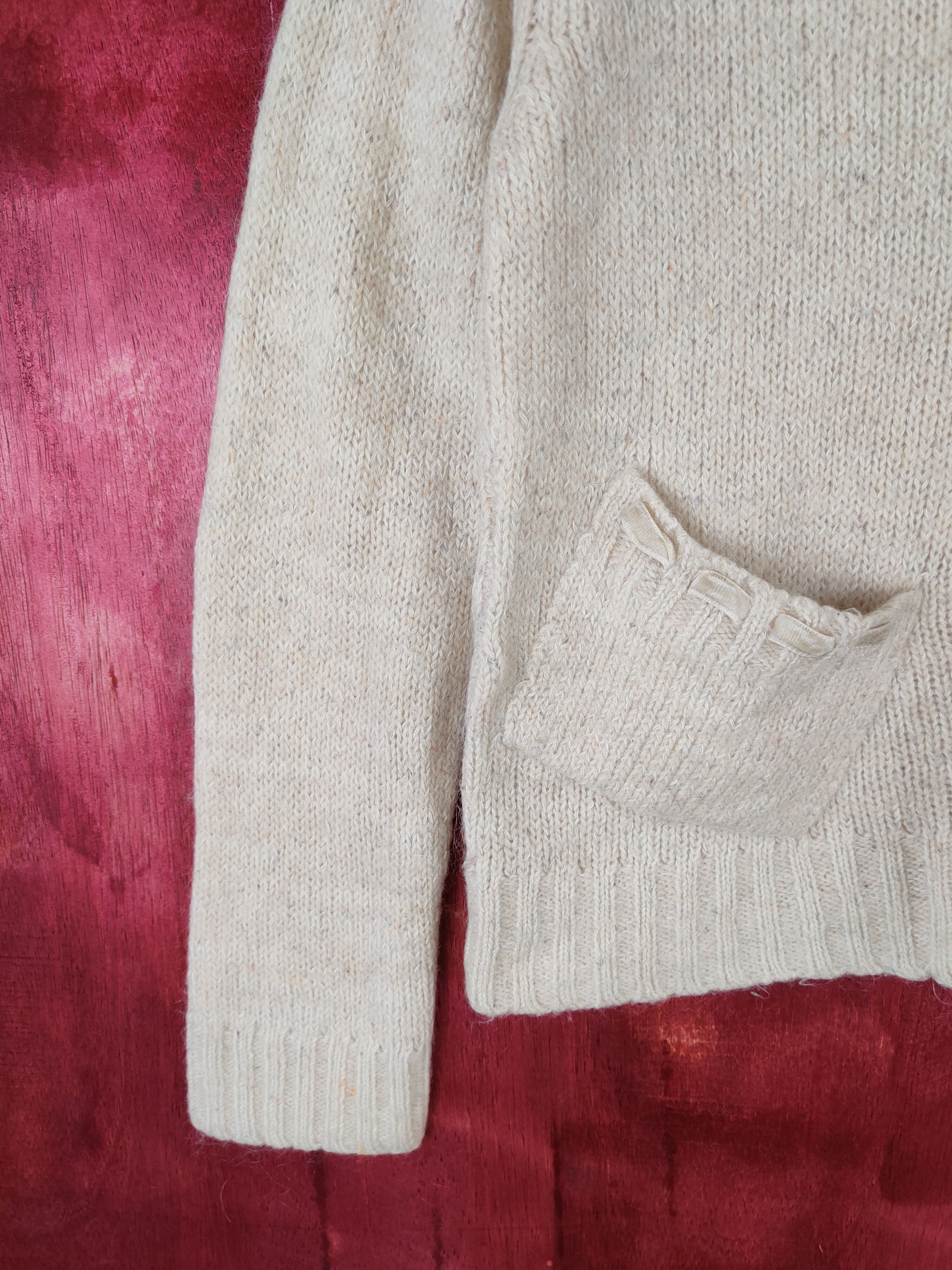 Homespun Knitwear × Japanese Brand Riche Beau Cream Shag Shaggy Fur Mohair Knitwear #5330 Size S / US 4 / IT 40 - 3 Thumbnail