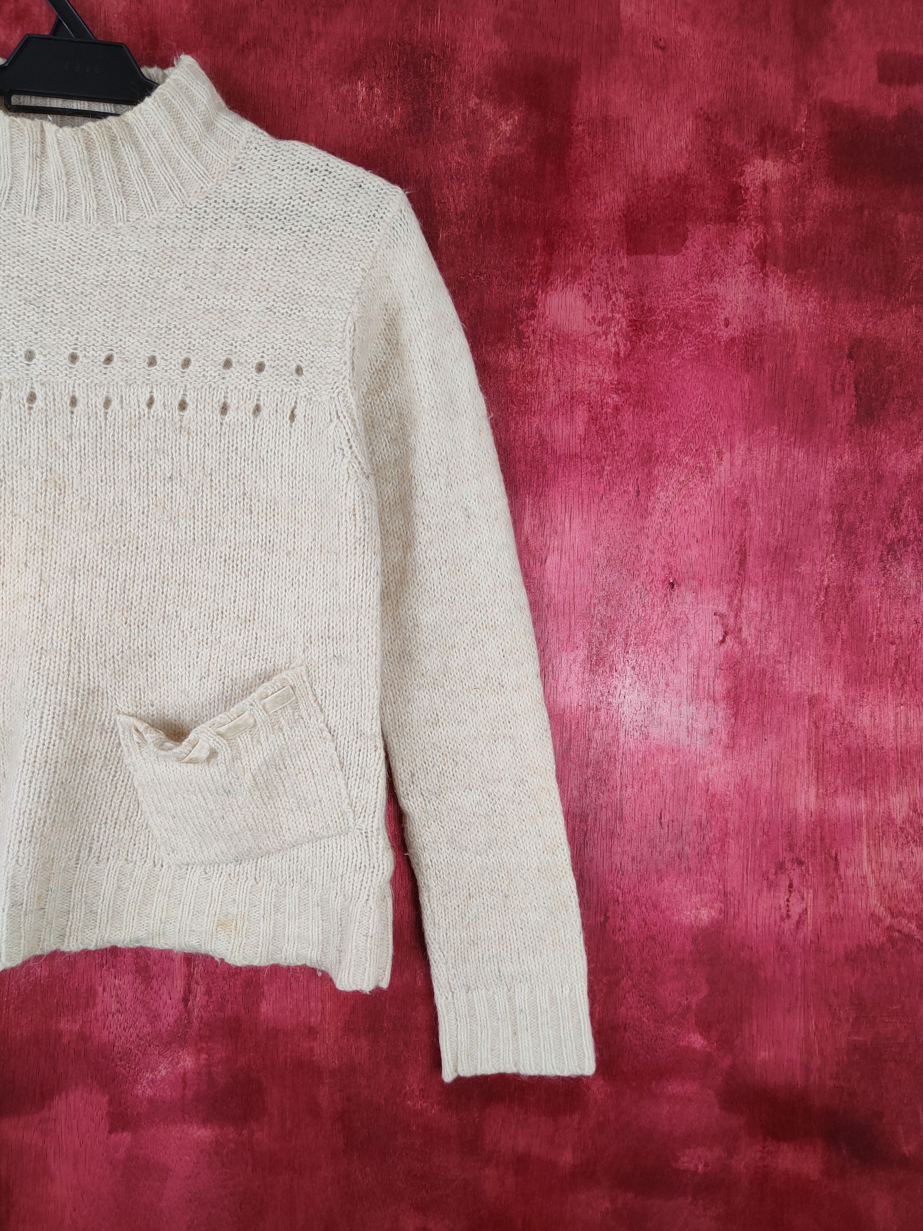 Homespun Knitwear × Japanese Brand Riche Beau Cream Shag Shaggy Fur Mohair Knitwear #5330 Size S / US 4 / IT 40 - 6 Thumbnail
