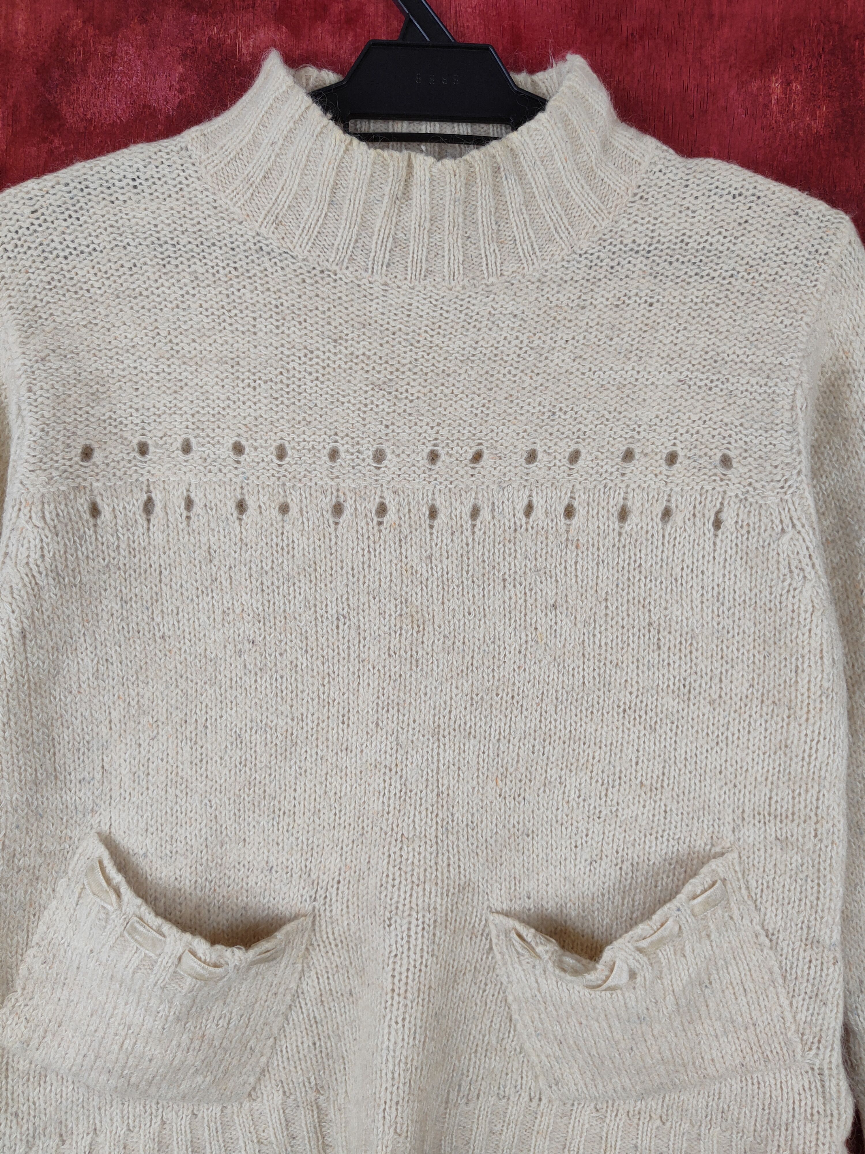 Homespun Knitwear × Japanese Brand Riche Beau Cream Shag Shaggy Fur Mohair Knitwear #5330 Size S / US 4 / IT 40 - 2 Thumbnail