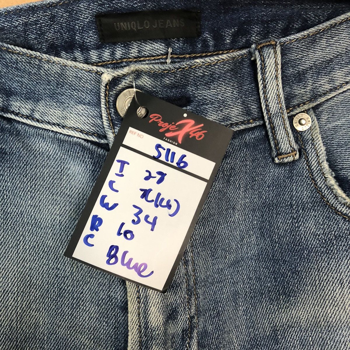 Japanese Brand Uniqlo Jeans distressed vintage Blue Denim Pants #5116 Size US 34 / EU 50 - 10 Thumbnail