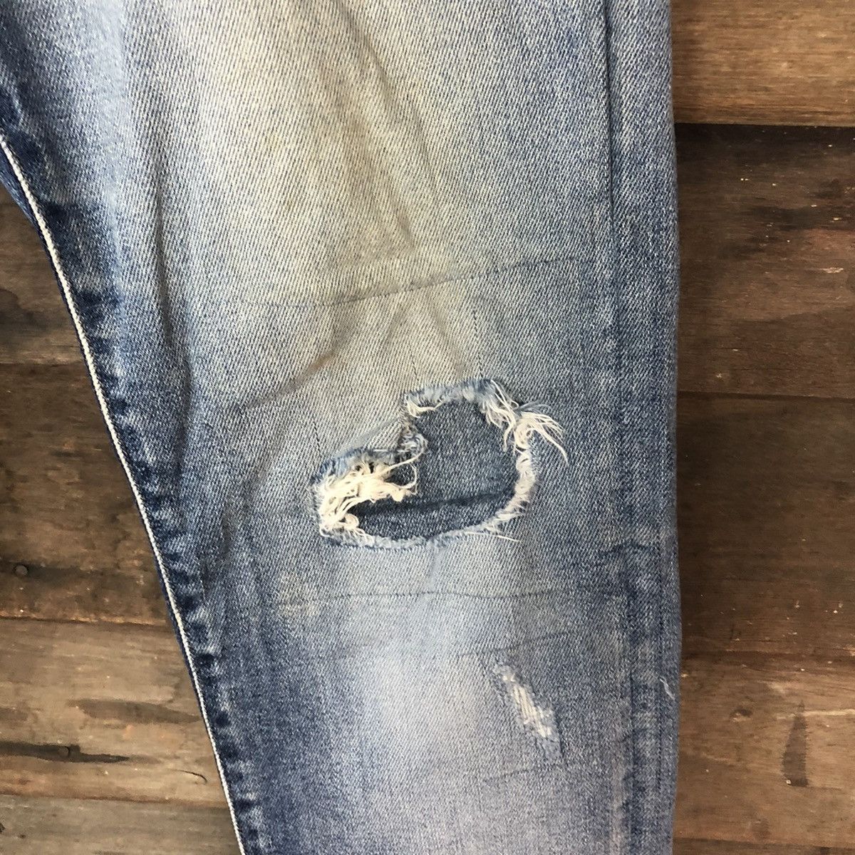 Japanese Brand Uniqlo Jeans distressed vintage Blue Denim Pants #5116 Size US 34 / EU 50 - 9 Thumbnail