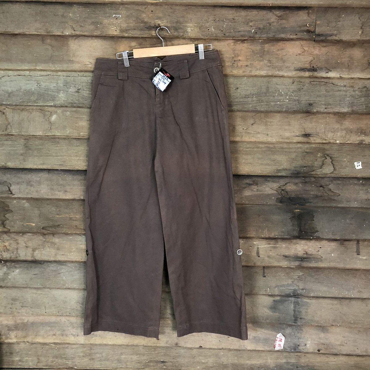 Japanese Brand × Vintage Japan Dark Brown Casual palazo Pants #5079 Size 29" - 1 Thumbnail