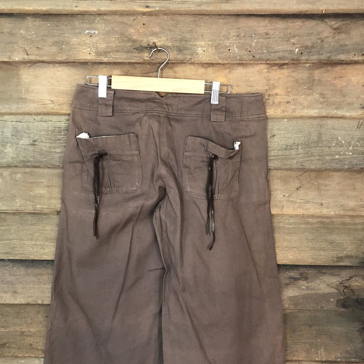 Japanese Brand × Vintage Japan Dark Brown Casual palazo Pants #5079 Size 29" - 10 Thumbnail