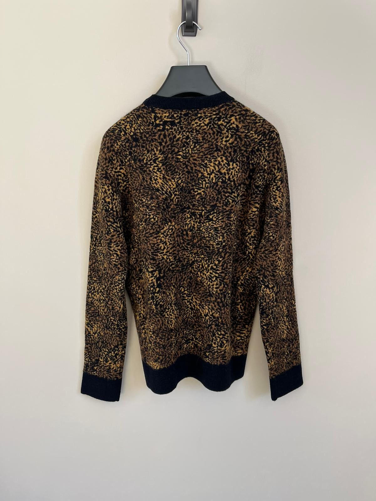 Saint Laurent Paris Micro Leopard Jacquard Knitwear in Multicolor Size US M / EU 48-50 / 2 - 12 Thumbnail
