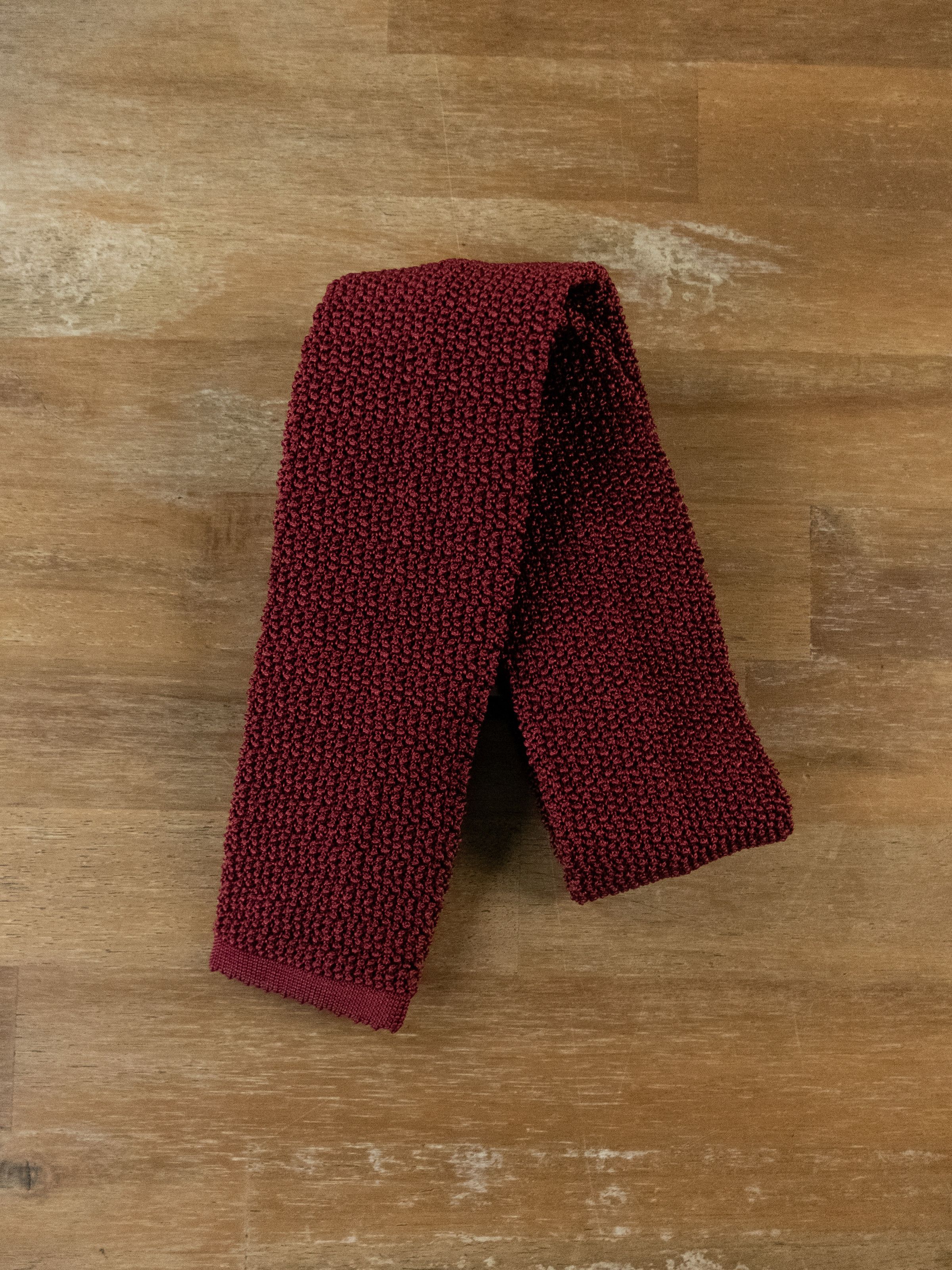 Drakes DRAKE'S of London solid red silk knit knitted tie authentic ...