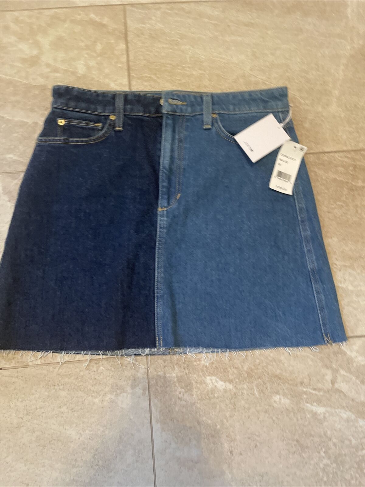 Joe's Joe's Jeans The Bella Two Tone Denim Skirt NWT $178 Size 28" / US 6 / IT 42 - 2 Thumbnail