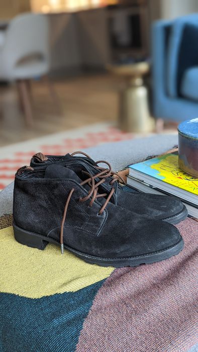 Billy Reid Billy Reid Suede Short Anderson Boot in Black Grailed