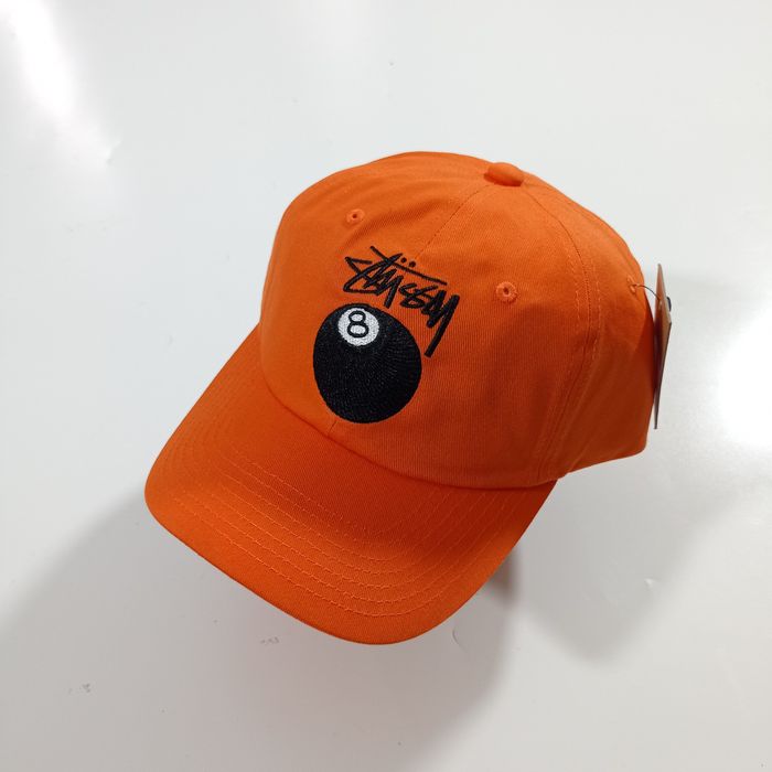 Stussy ~ Stussy Stock 8 Ball Logo Cap Hat - Orange ( OS ) ~ | Grailed