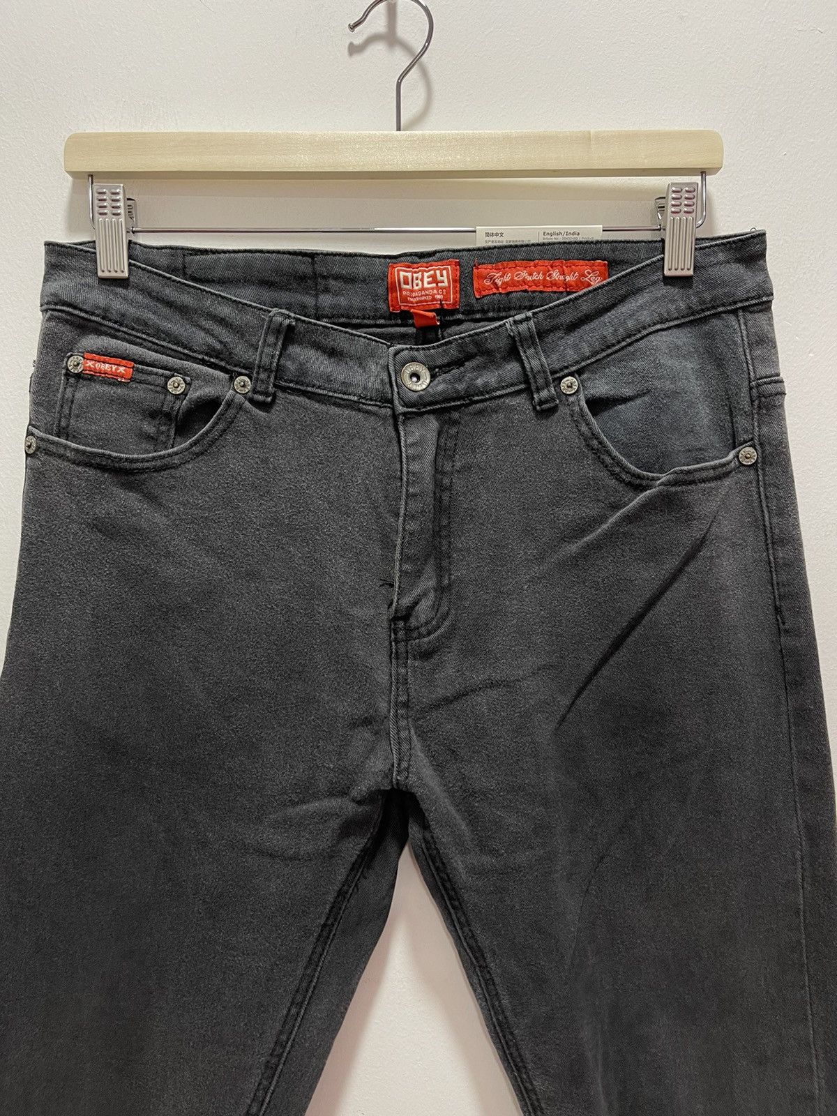 Obey × Vintage OBEY PROPAGANDA STRETCHABLE SKINNY STYLE DUSTRESSED DENIM Size US 31 - 4 Thumbnail