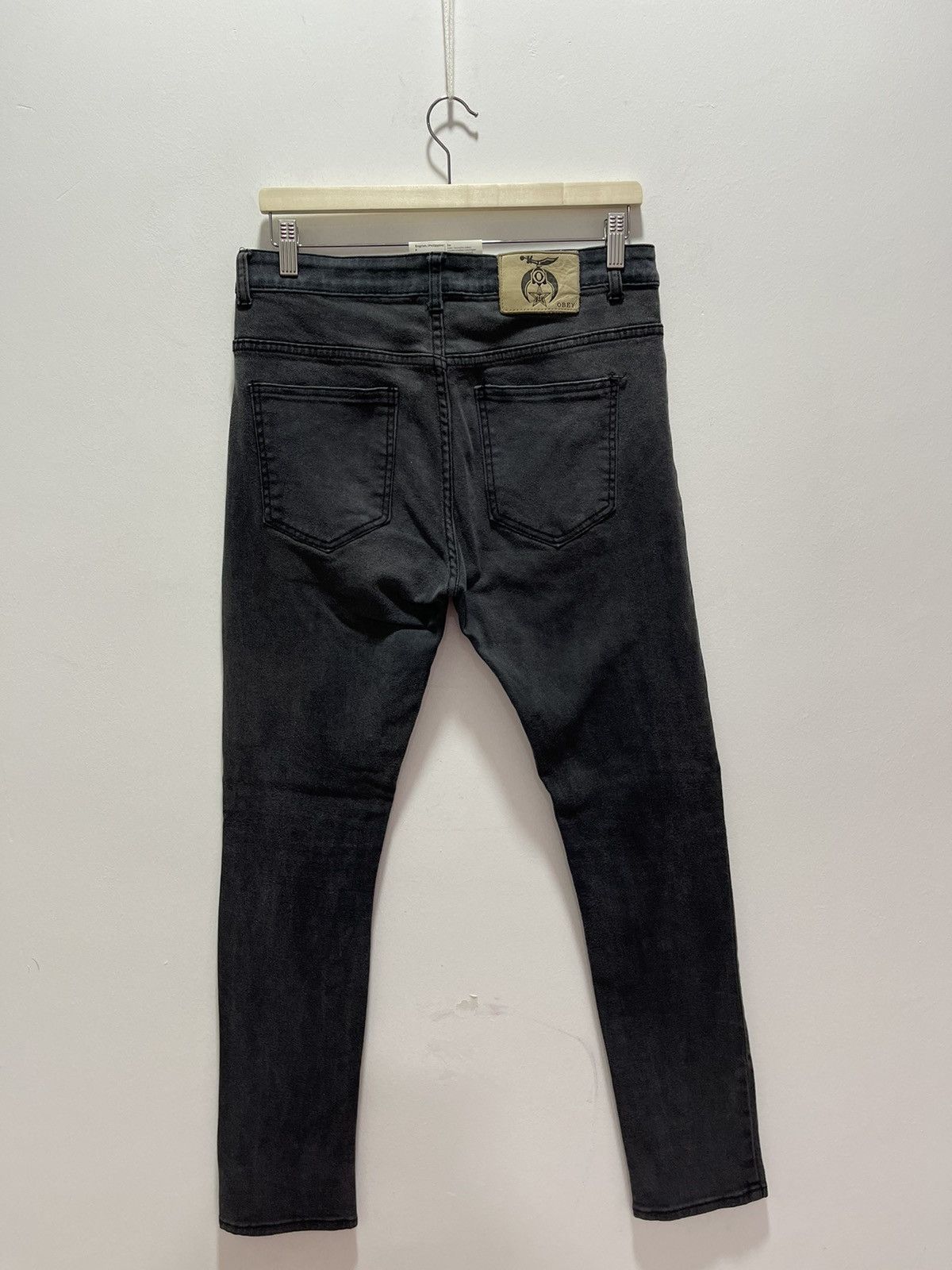 Obey × Vintage OBEY PROPAGANDA STRETCHABLE SKINNY STYLE DUSTRESSED DENIM Size US 31 - 8 Thumbnail