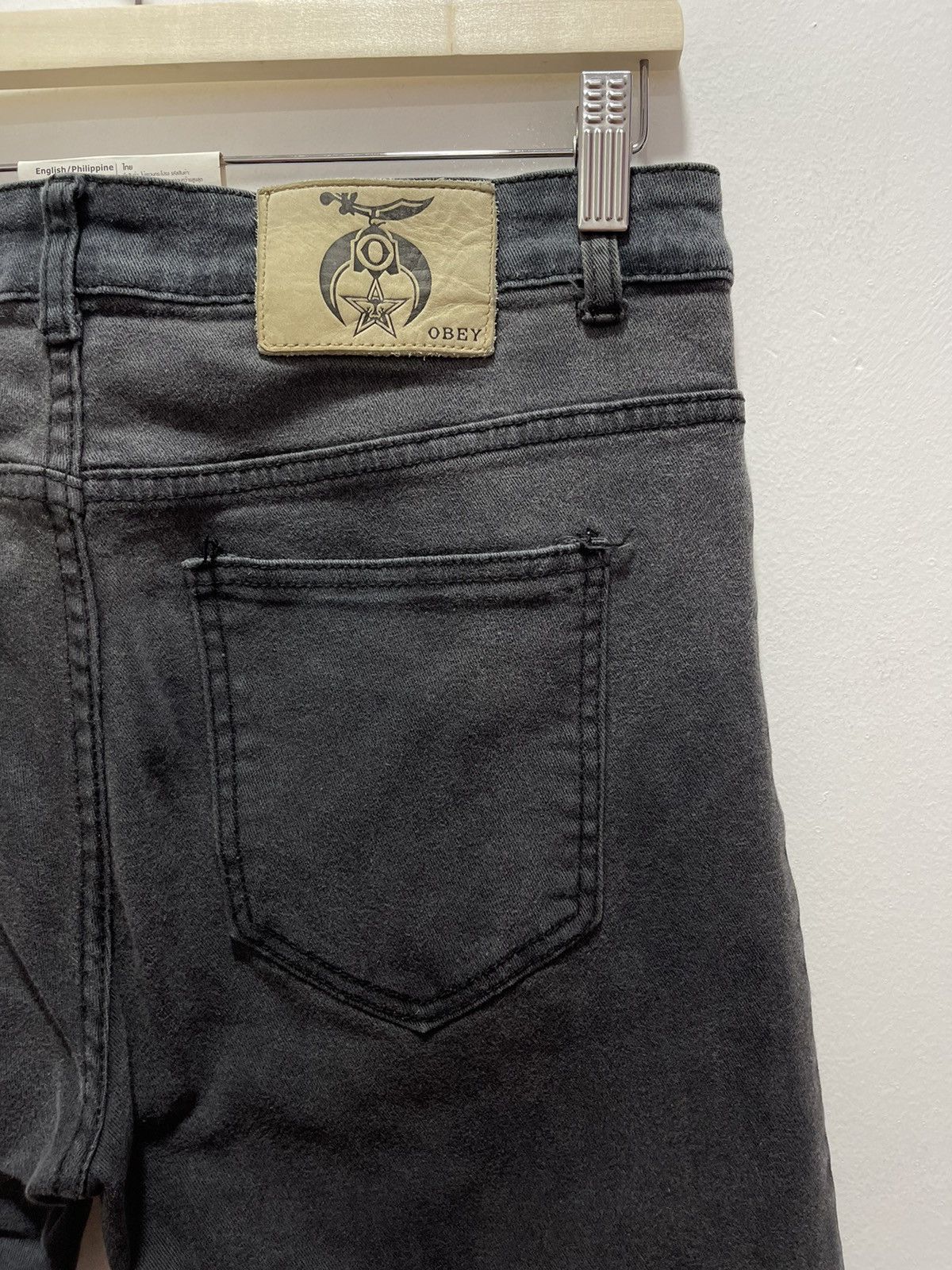 Obey × Vintage OBEY PROPAGANDA STRETCHABLE SKINNY STYLE DUSTRESSED DENIM Size US 31 - 9 Thumbnail