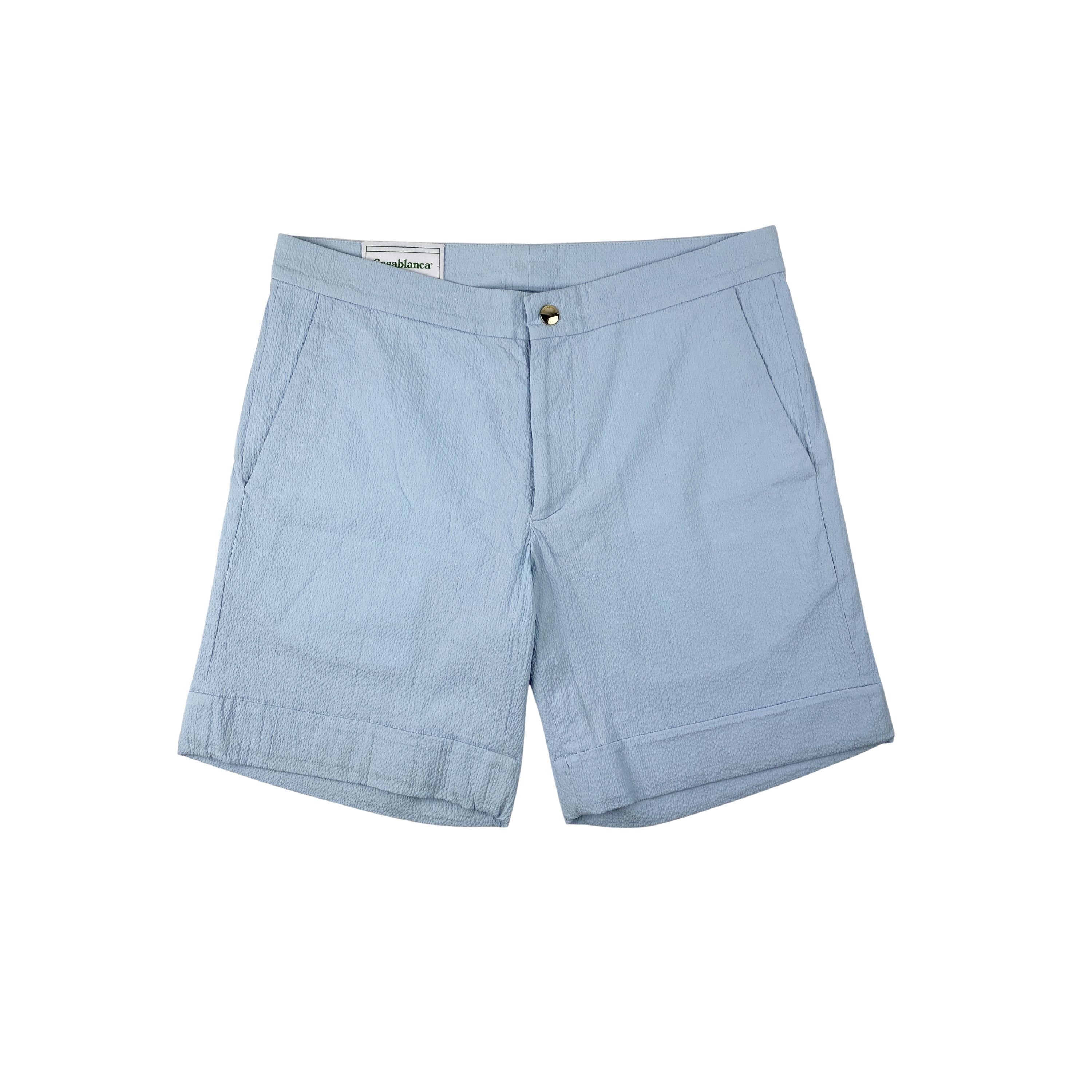 Casablanca Casablanca Light Blue Seersucker Shorts Size US 30 / EU 46 - 2 Thumbnail