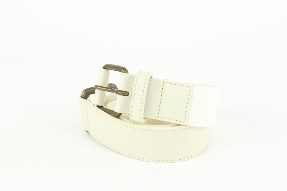 Louis Vuitton 85/34 Runway Ivory Belt 1122lv3