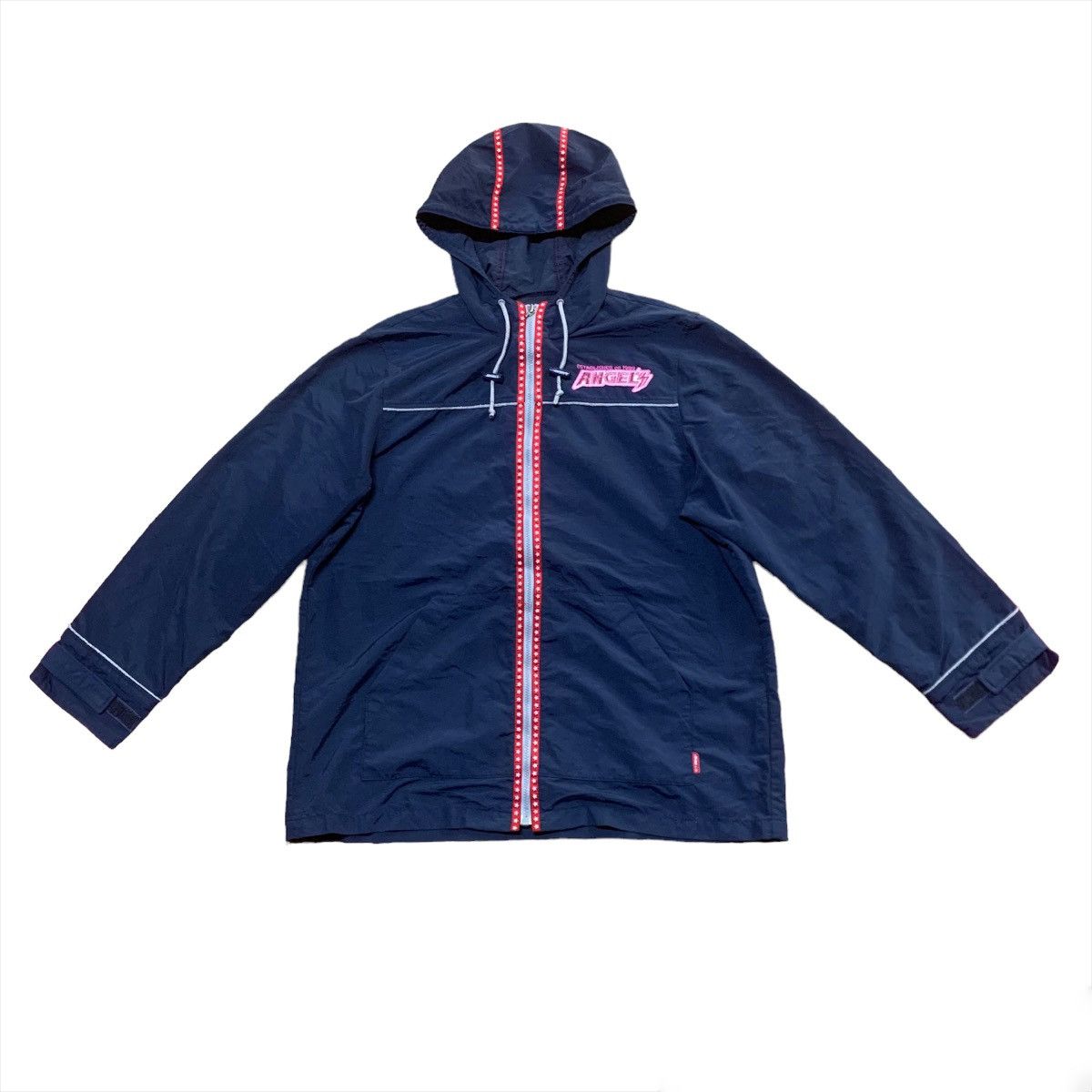 1990s Angel Blue Double Zipp Windbreaker Hooded