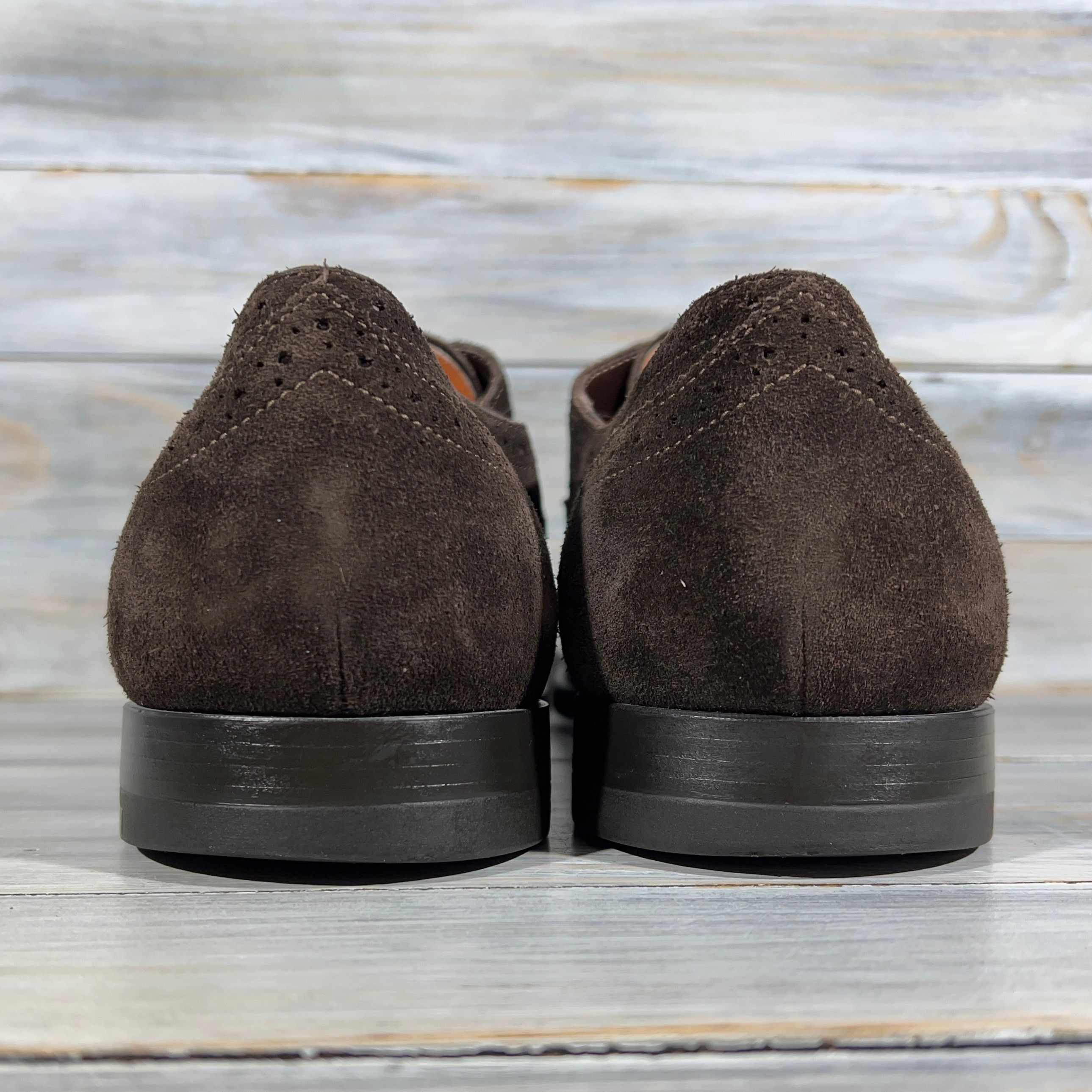 Santoni Santoni 10184 Men's Suede Brogue Shoes Made In Italy Luxury Size US 8.5 / EU 41-42 - 19 Thumbnail