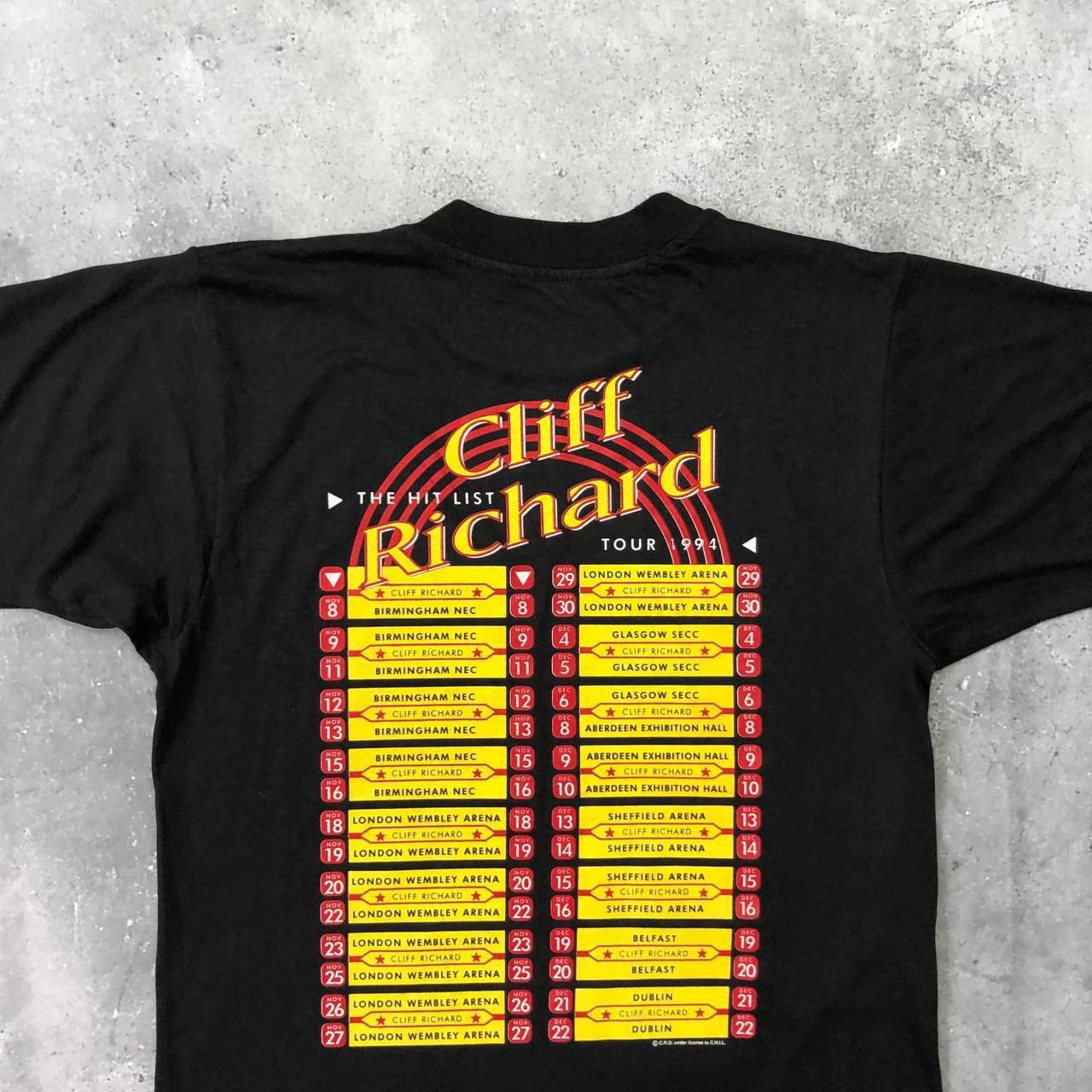 Band Tees Vintage 1994 Cliff Richard The Hit List Tour T Shirt Black M Size US M / EU 48-50 / 2 - 10 Thumbnail