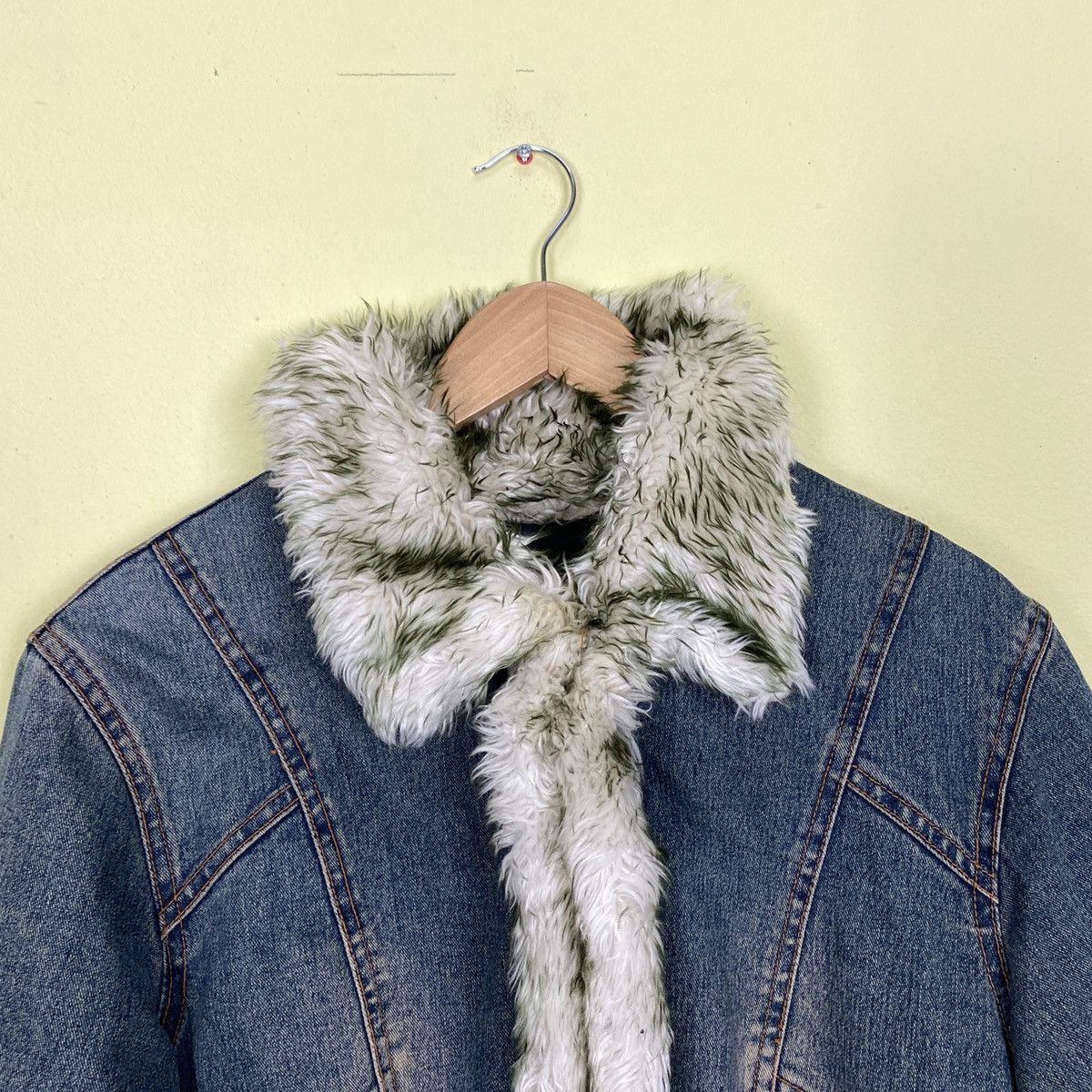 Japanese Brand Andor Fasion Fur Denim Jacket Size US M / EU 48-50 / 2 - 3 Thumbnail