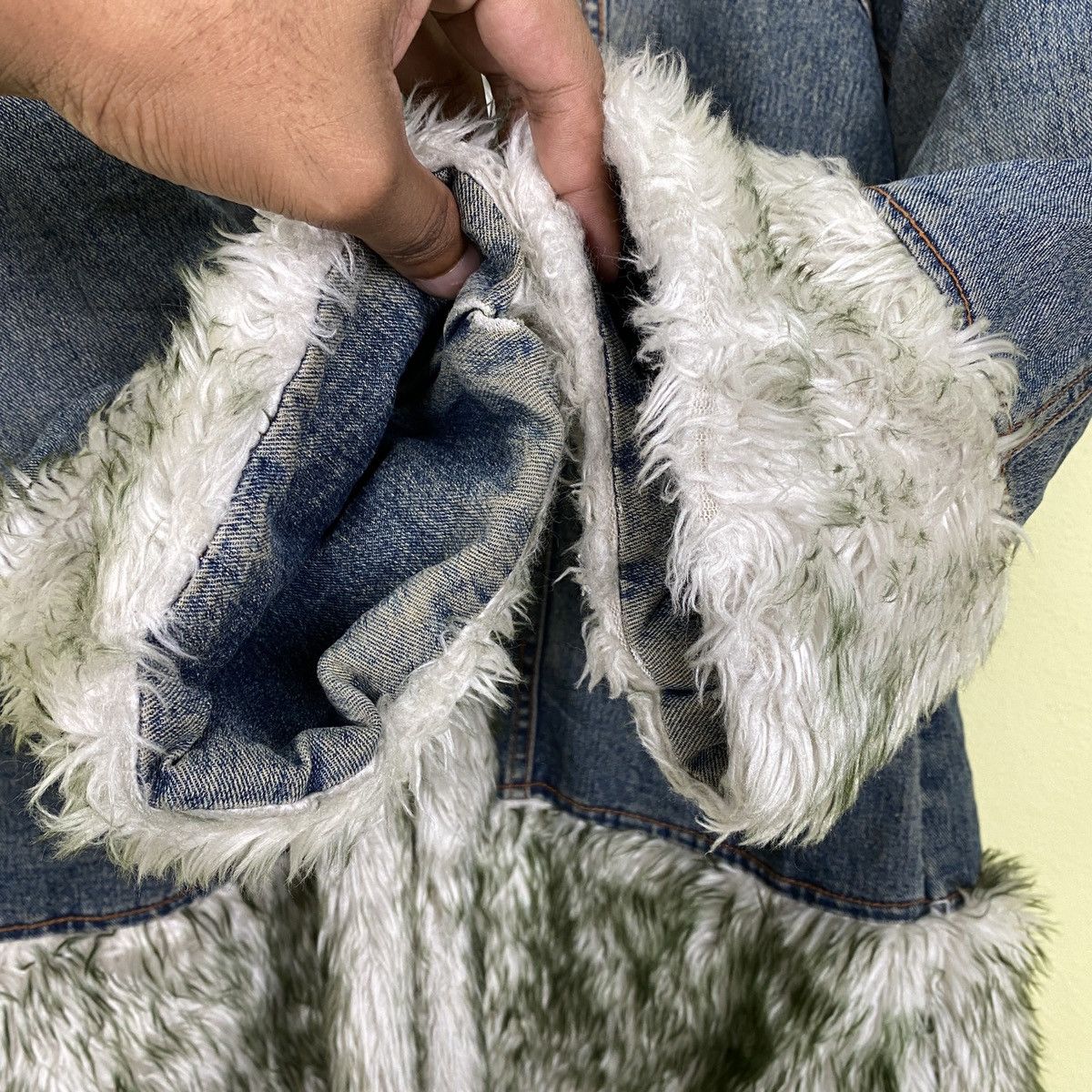 Japanese Brand Andor Fasion Fur Denim Jacket Size US M / EU 48-50 / 2 - 4 Thumbnail