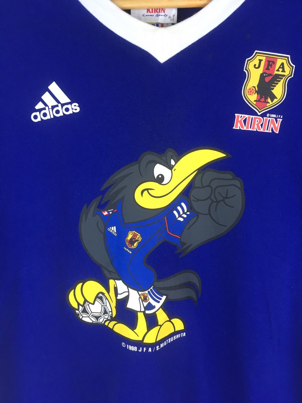 Adidas × Vintage Vintage 1998 Adidas Kirin Japan Large Size Blue Colour Tee Size US L / EU 52-54 / 3 - 2 Thumbnail