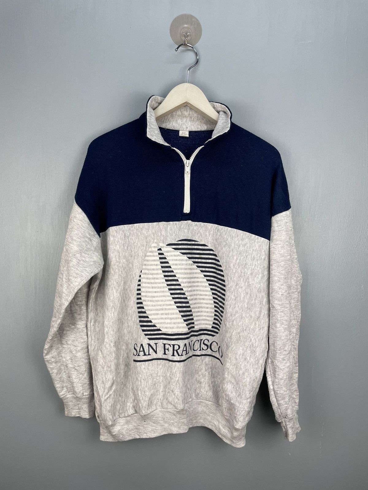 Vintage Vintage 80s San Francisco half zip sweatshirt Size US M / EU 48-50 / 2 - 1 Thumbnail