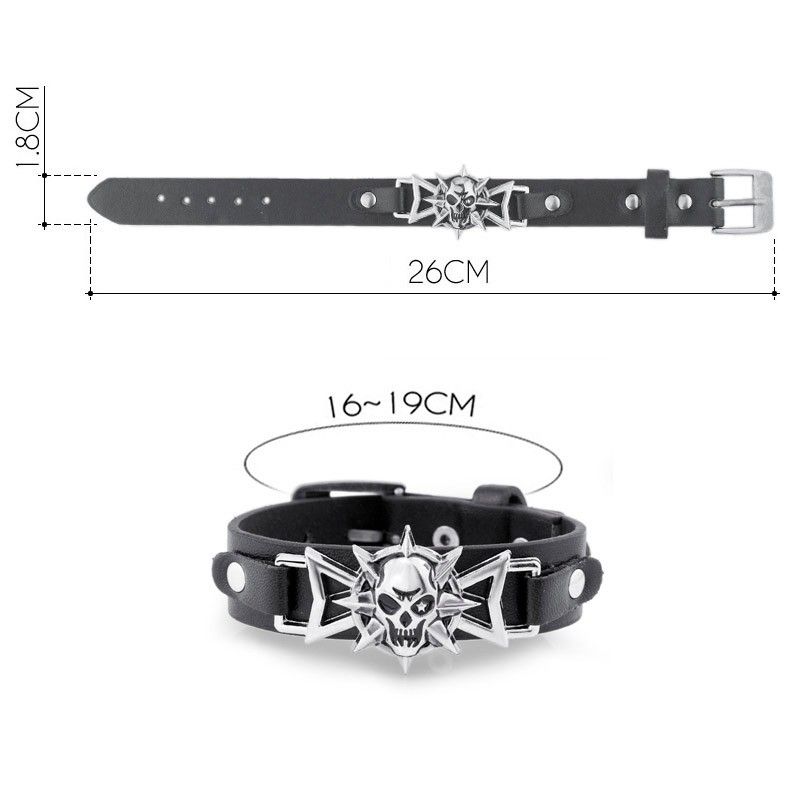 Jewelry Rock Leather Belt Buckle Bracelets Size ONE SIZE - 5 Thumbnail