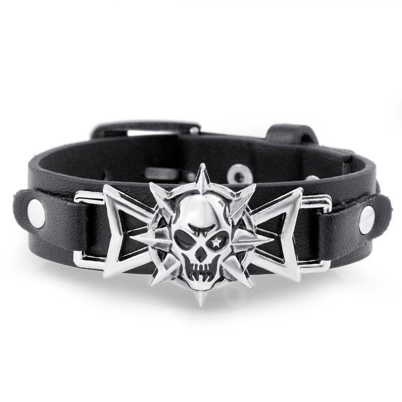 Jewelry Rock Leather Belt Buckle Bracelets Size ONE SIZE - 2 Thumbnail